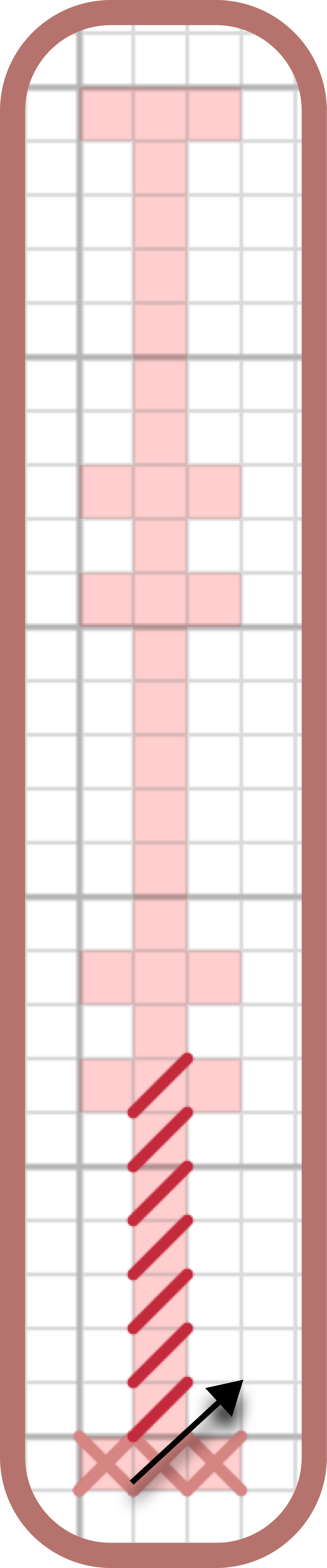 Step 2: Half stitch upwards 7 stitches