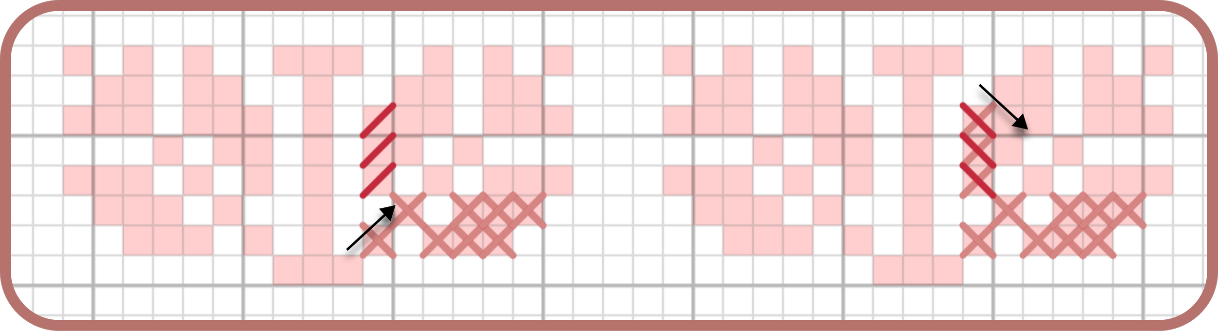 Step 3: Half stitch upwards