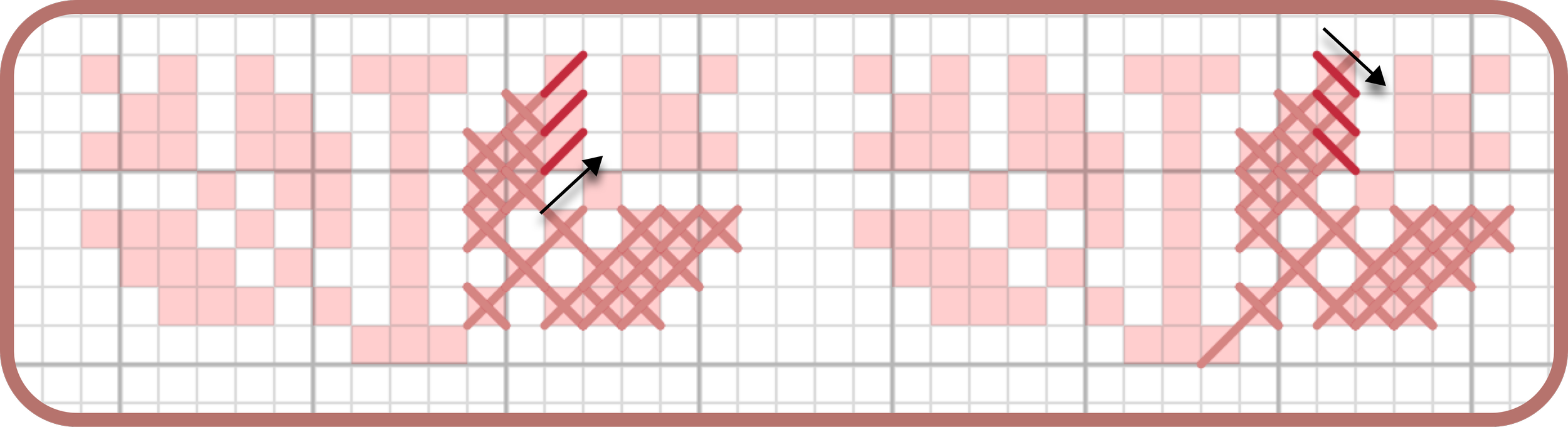 Step 6: Half stitch upwards again