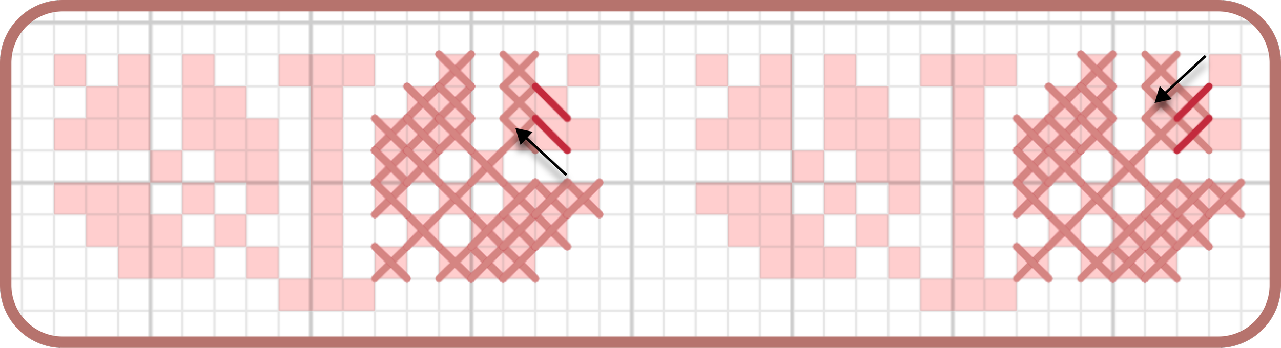 Step 9: Half stitch upwards