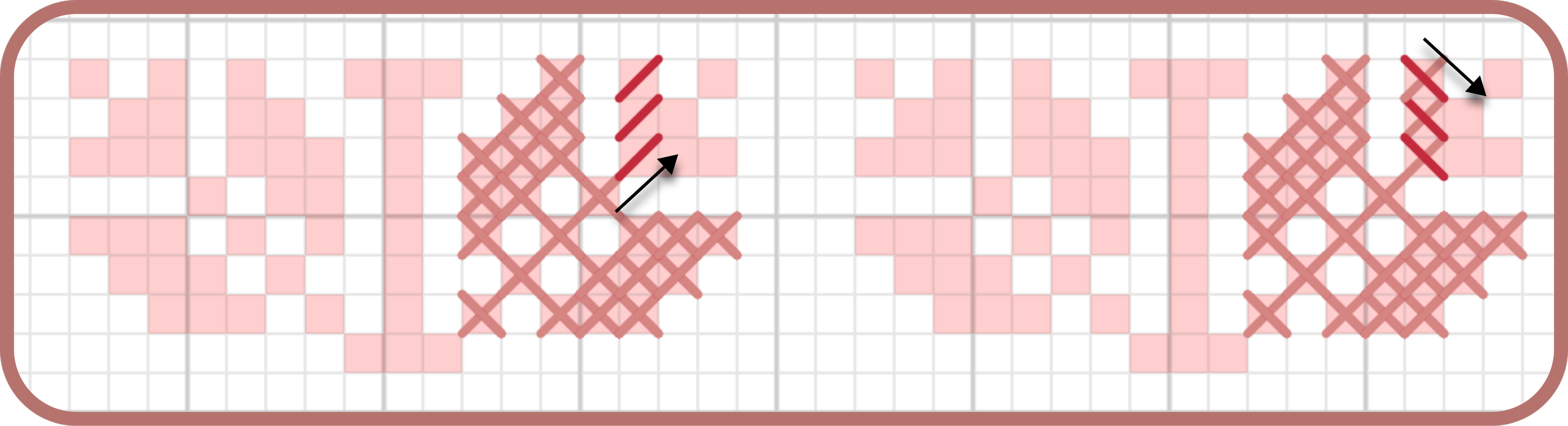 Step 8: Half stitch upwards