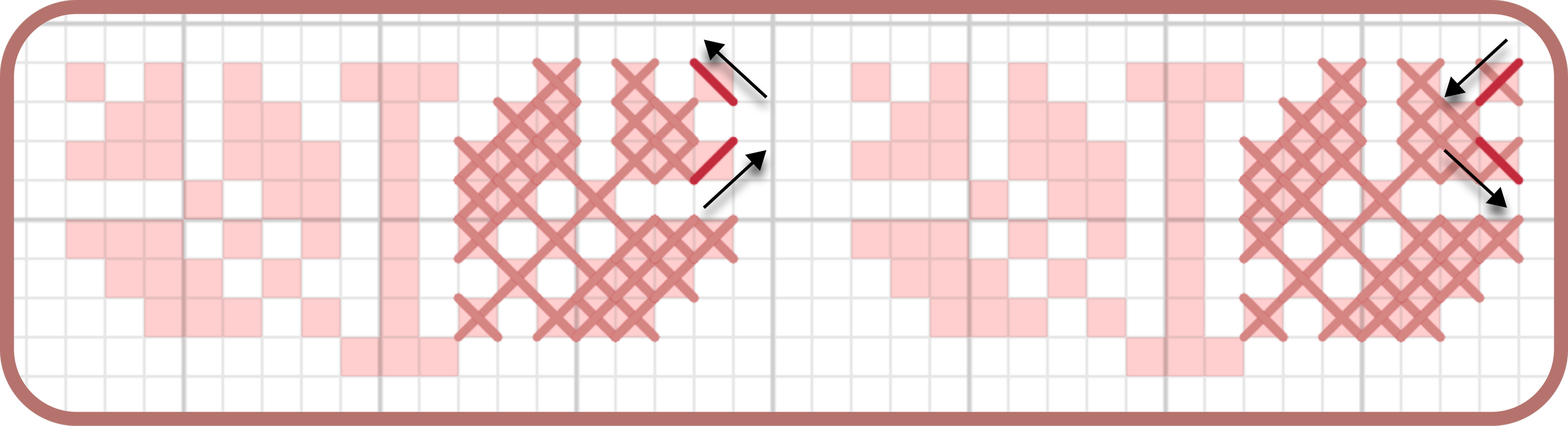 Step 10: Half stitch upwards skipping one in the middle