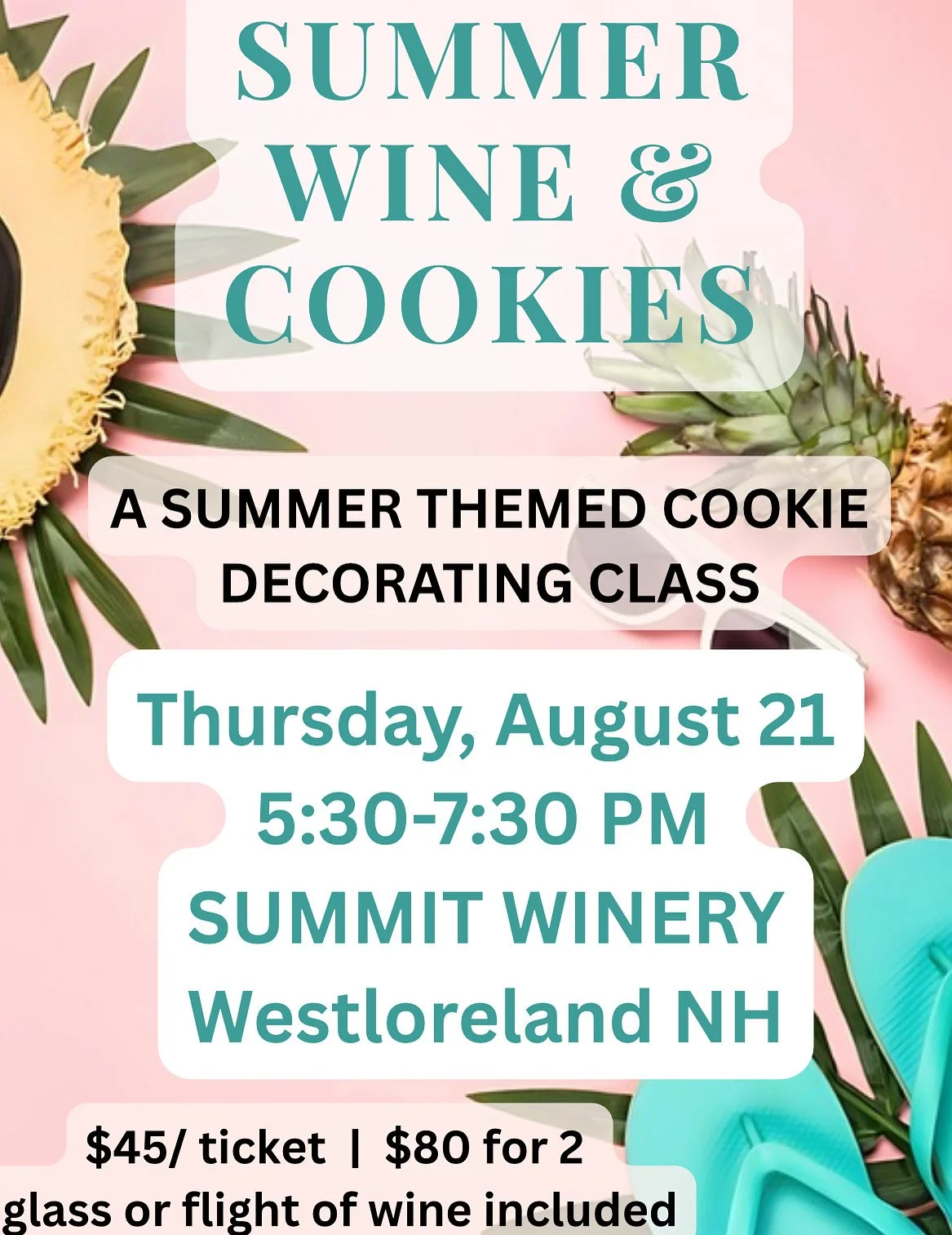 Summer Wine and Cookies at Summit Winery - August 21