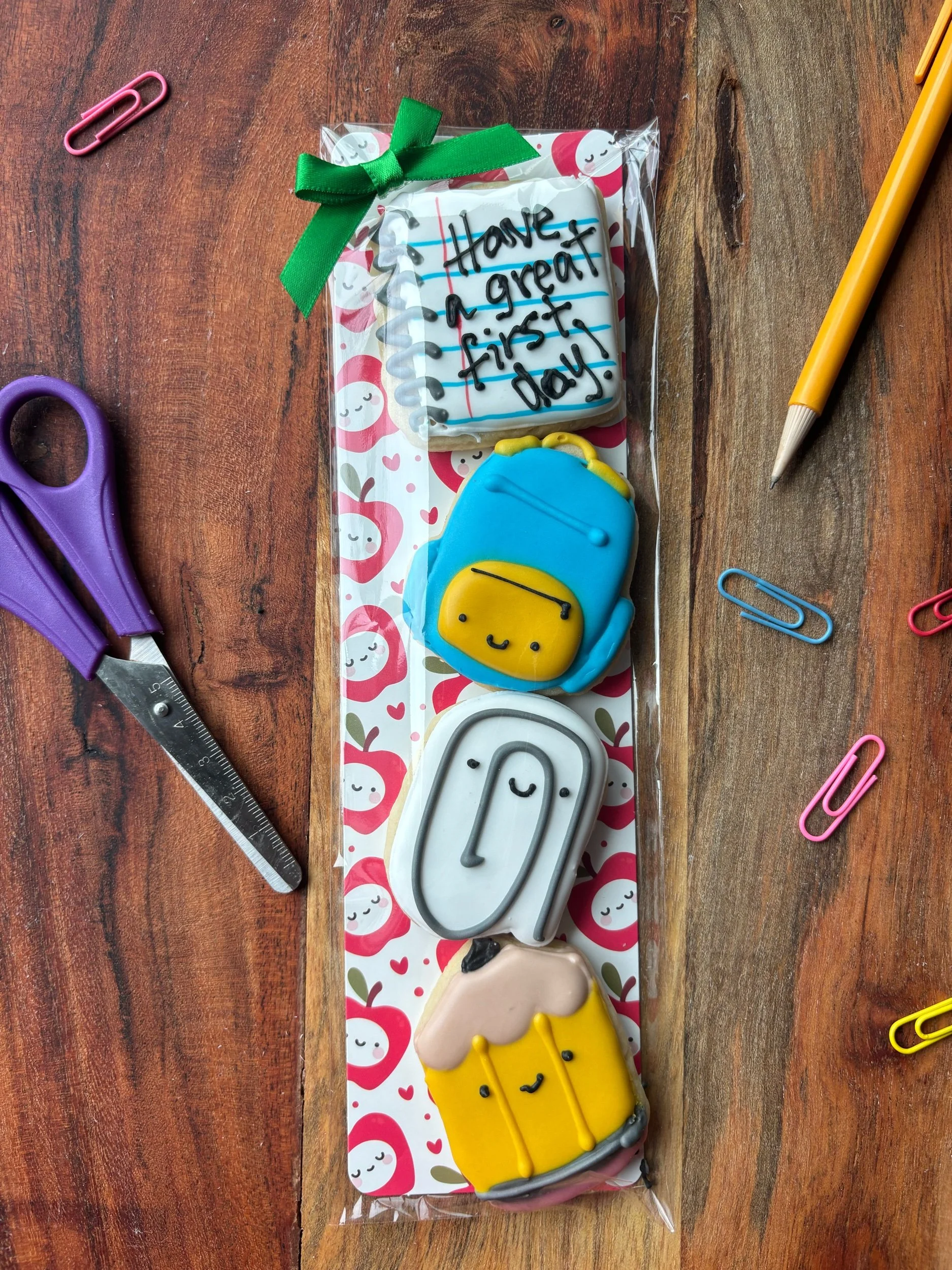 Back to school customized  mini cookie sets - 4 packs
