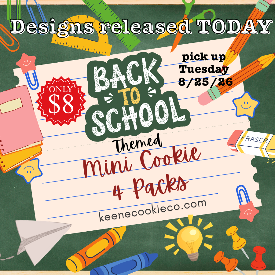 Back to school customized  mini cookie sets - 4 packs