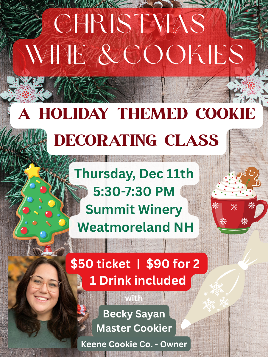 SOLD OUT -Summit Winery -  Holiday Cookie decorating Class