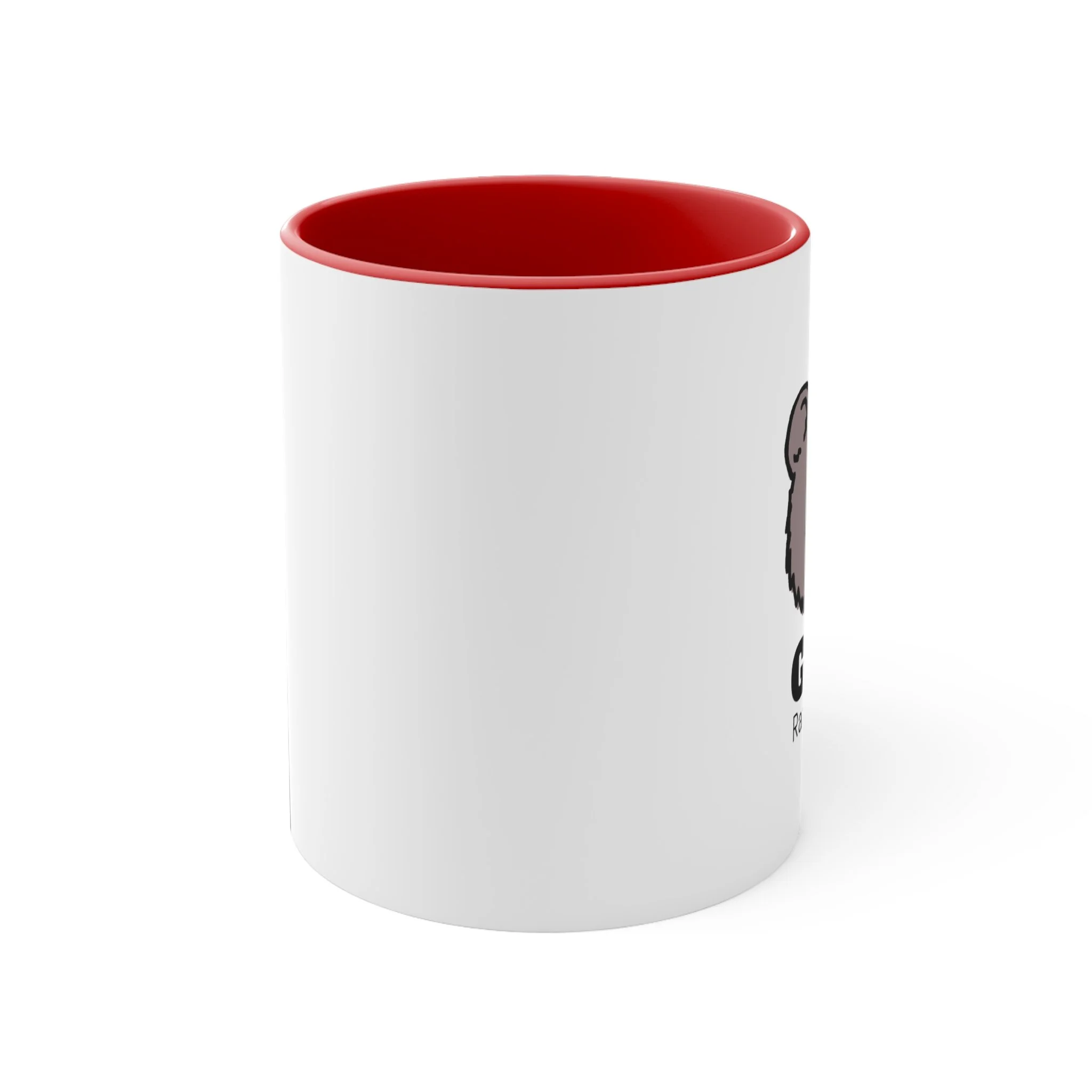 Cute Cartoon Bear Face Mug | Accent Red 11oz