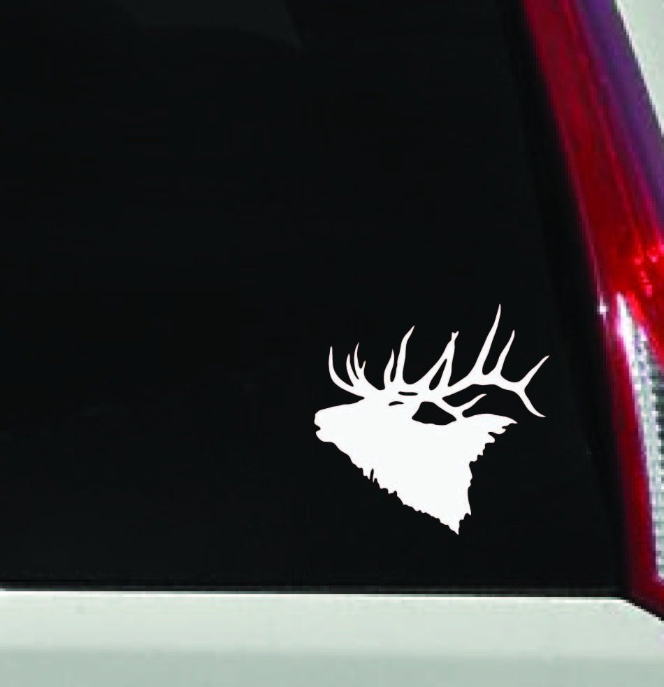 Elk Head Vinyl Car Decal - Indoor / Outdoor Hunting Sticker — Dark