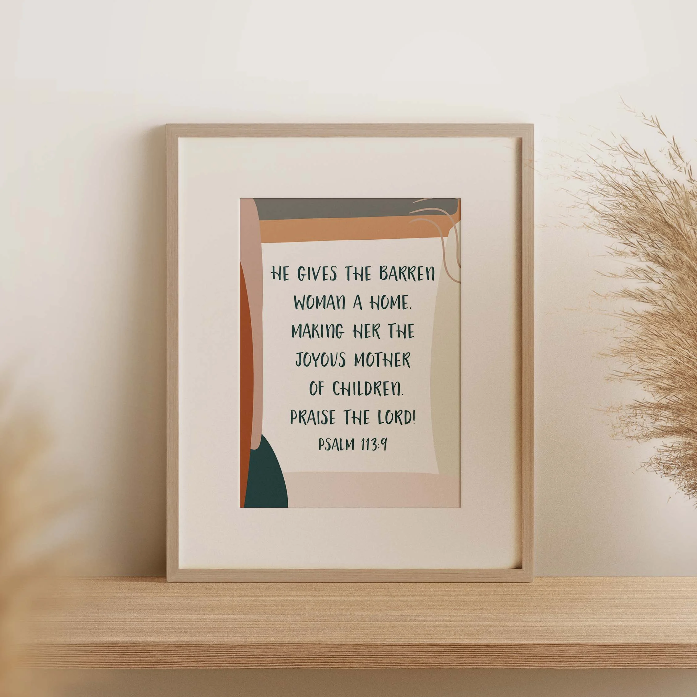 Psalm 113:9 Digital Print