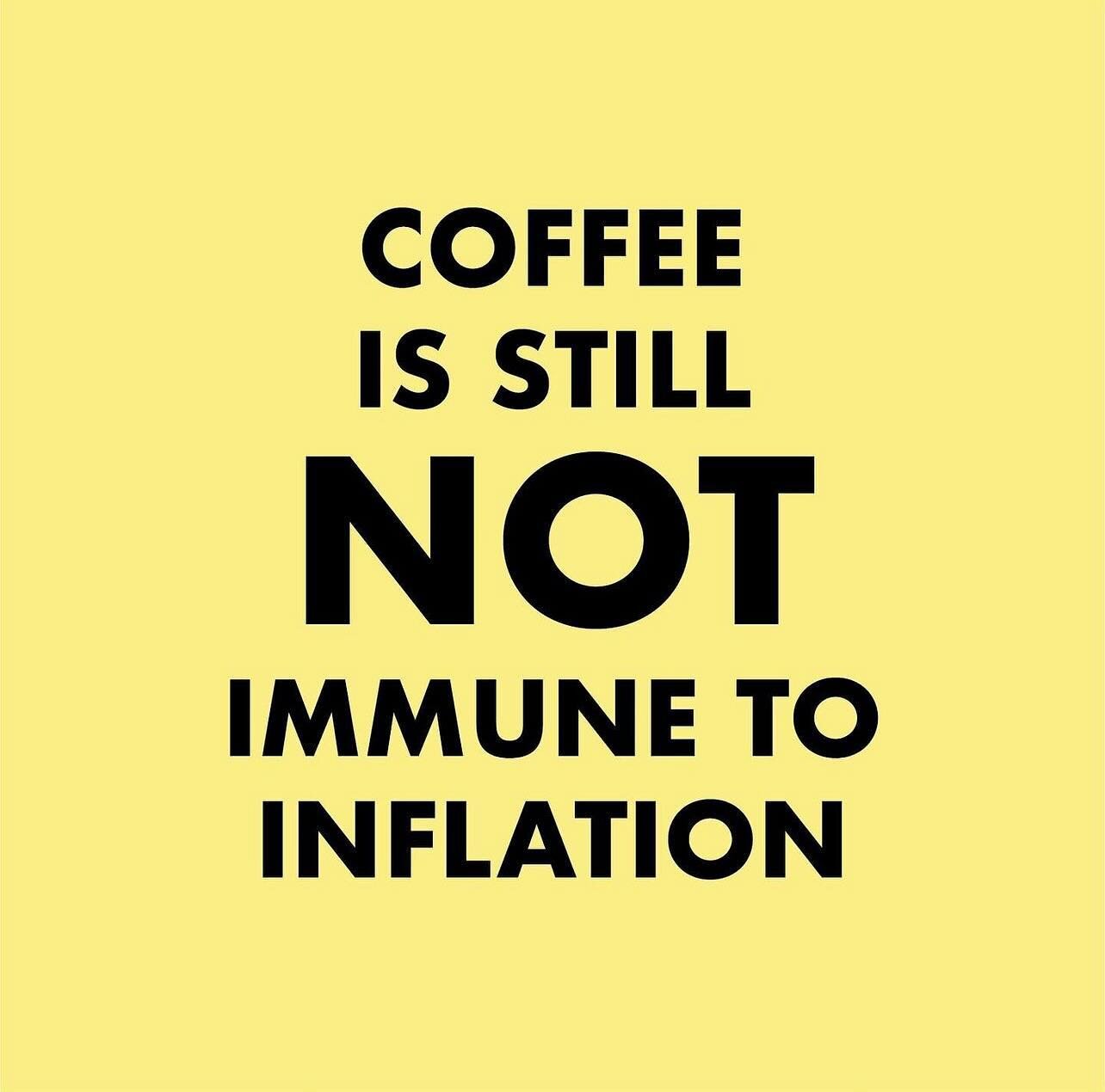 We are keeping our coffee prices the same, we are happy to do so 

However we have increased the price of alternate milks to $0.70 and macadamia will remain $1.00 

Thanks for your understanding 🤍