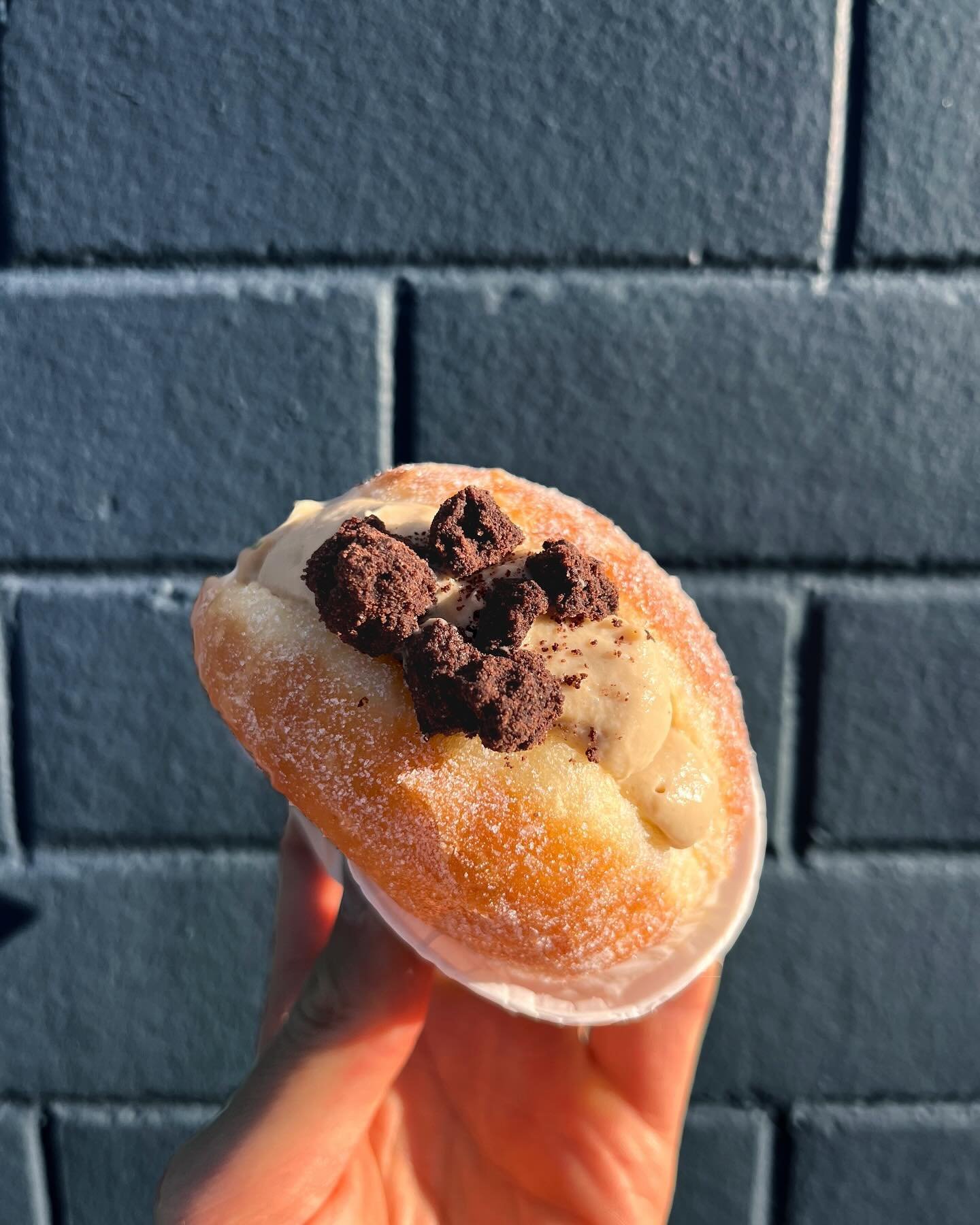 On Saturday we will have our hands on the new donut&hellip; 
TIRAMISU 
The Tiramisu donut is filled with an espresso and Marsala wine custard and topped with a crumbly dark cocoa crumble.