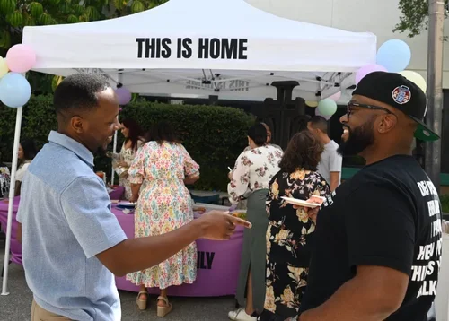 People connecting at a Reflection Church community event in Pasadena, California.