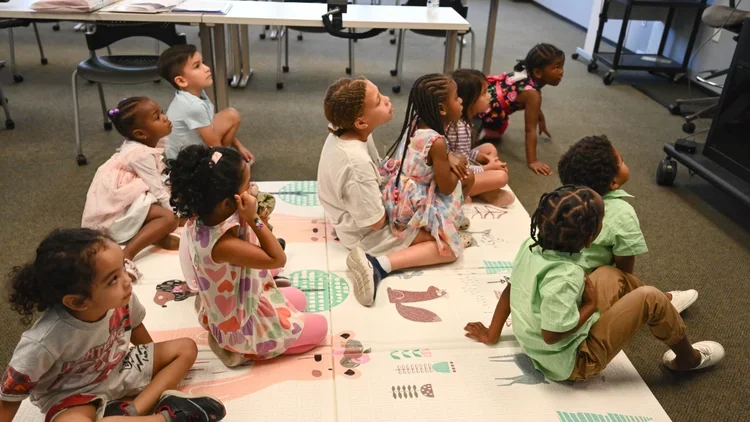 Children participating in a fun and safe activity at Reflection Kids in Pasadena, California.