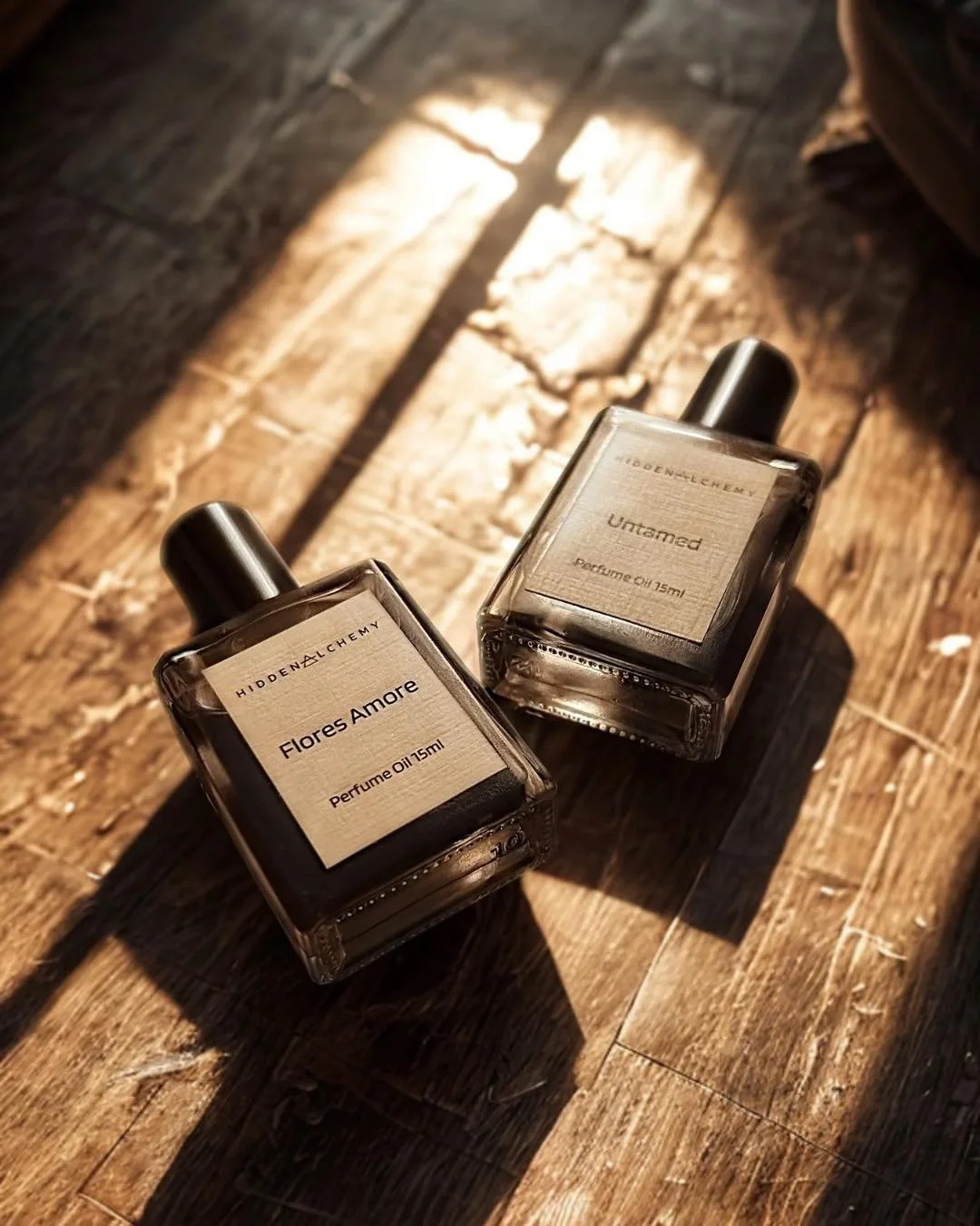 Evening light, soft scent. Flores Amore and Untamed capture two sides of quiet confidence.

Find your signature with Hidden Alchemy.