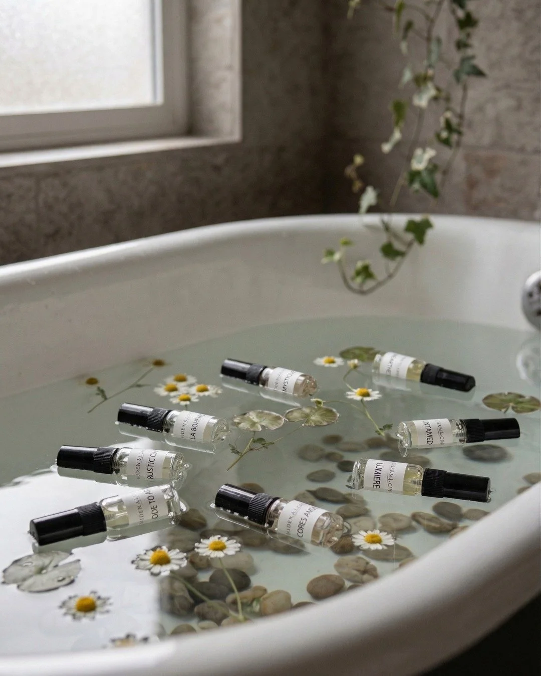 Your morning plans, sorted. 🛁

Bath. Flowers. All 8 scents to try while you decide who you want to be today.

The Hidden Alchemy Discovery Set &mdash; 8 signature scents in 2ml minis. 
Find your forever fragrance before you commit.

#bathtime #selfc