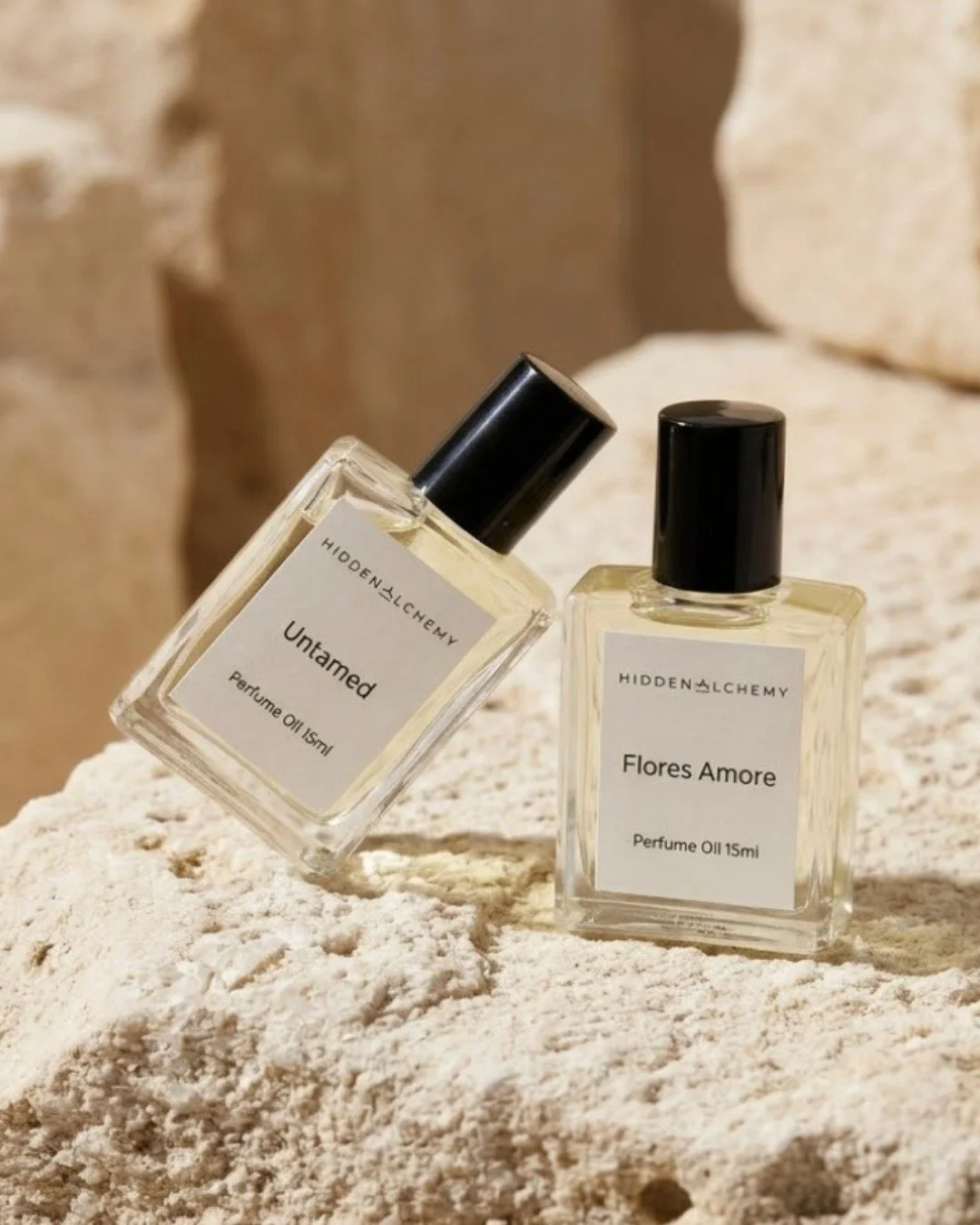 Two worlds. One collection.

Unearthed &mdash; earthy, jasmine, quietly magnetic.
Flores Amore &mdash; amber, warm spice, impossible to ignore.

Wear one. Or layer both. Either way, people will ask. ✨