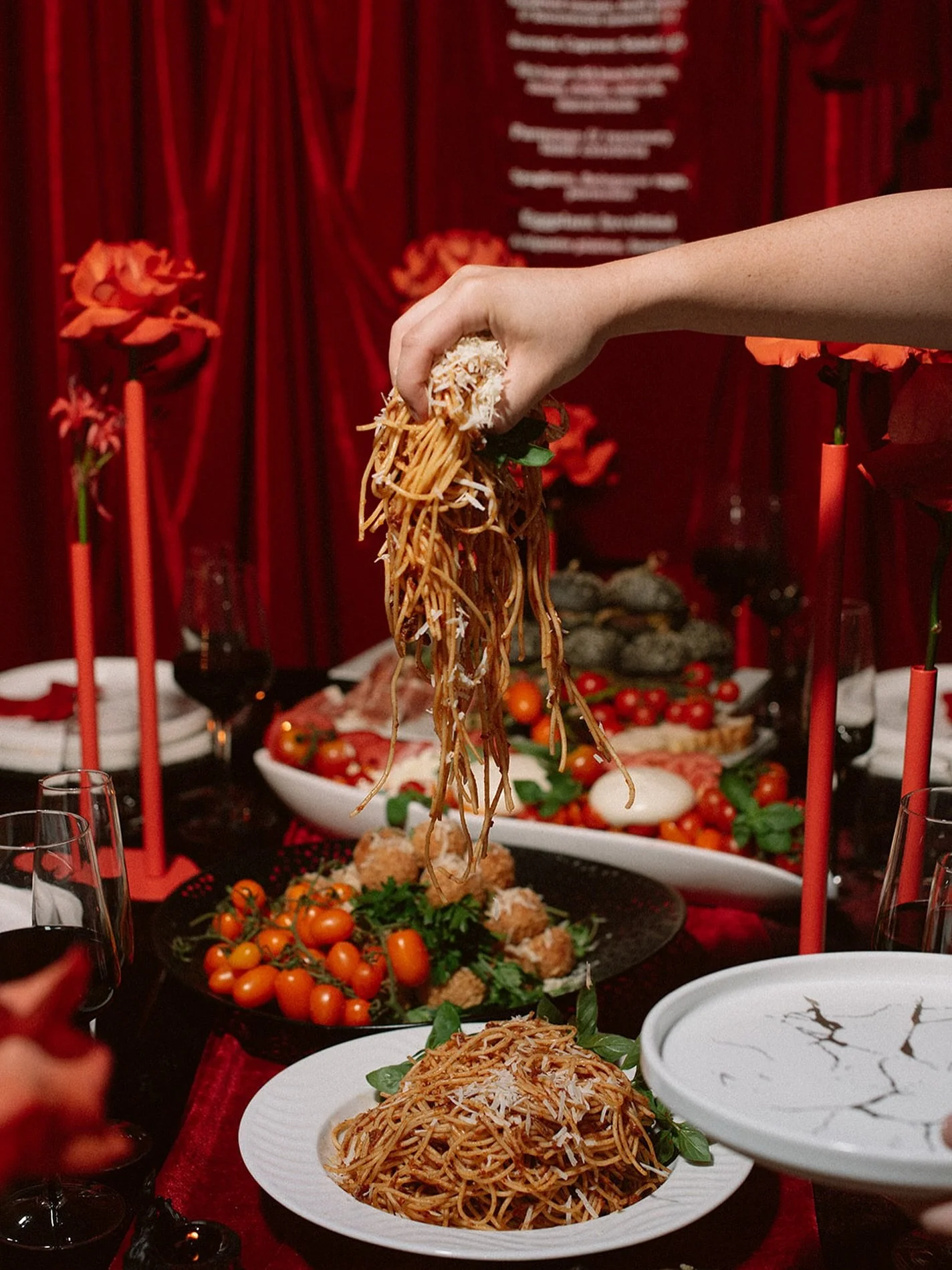 When the vibes are this extra, the food has to match 🍝 

At Night Owl Studio, we bend with your kind of event&hellip;. weddings, parties, micro feasts, whatever you&rsquo;re cooking up. Bring your dream caterer or let us hook you up with the absolut