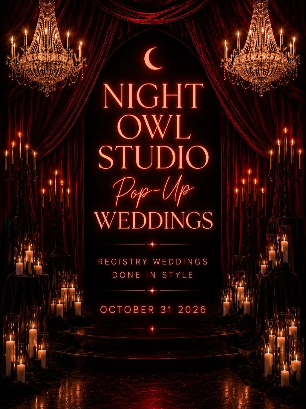 Engaged Couples! SAVE. THE. DATE. 🕯️ Registry weddings just got a very dramatic upgrade.

Your registry wedding called.
It wants a more &ldquo;you&rdquo; feel with zero stress and a lot of non-traditional!

Night Owl Studio and @lanii.say.celebrant 