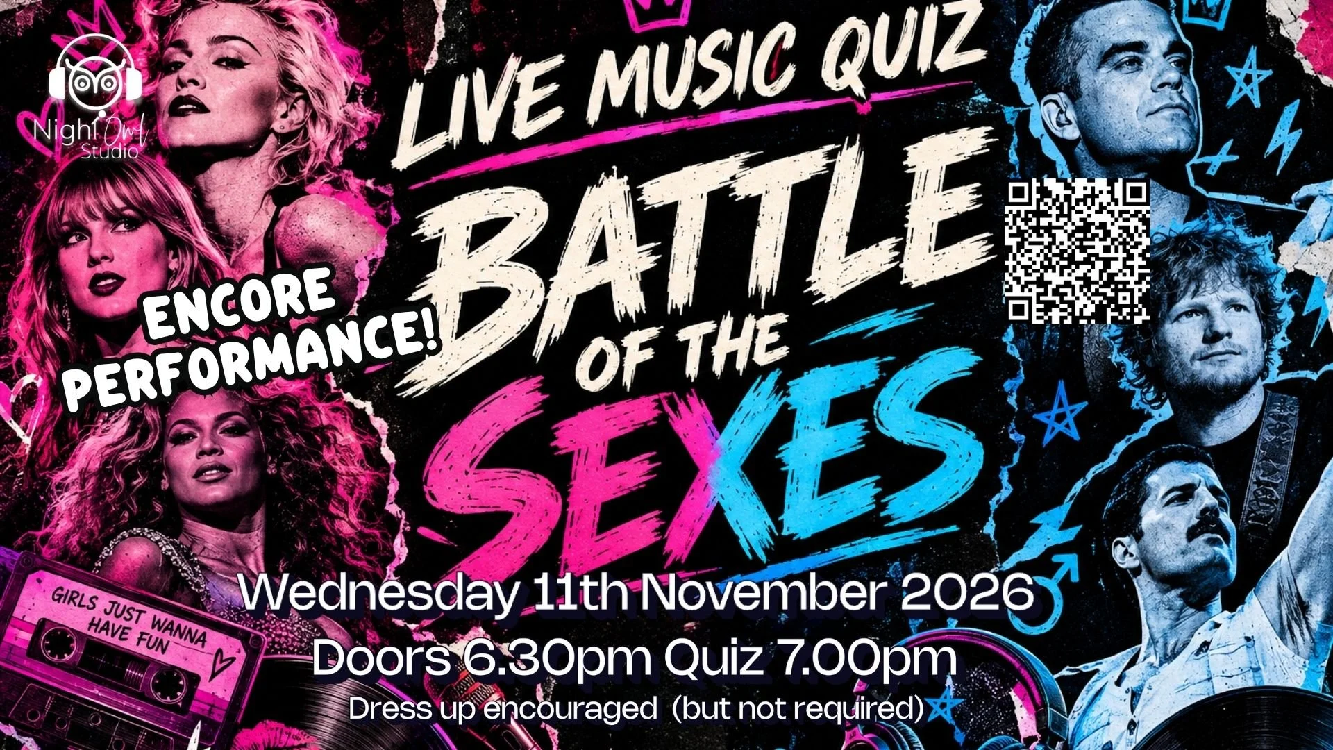 Encore Live Music Quiz - Battle of the Sexes