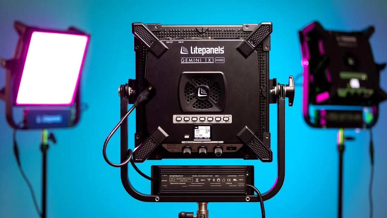 litepanels gemini 1x1 hard blue background