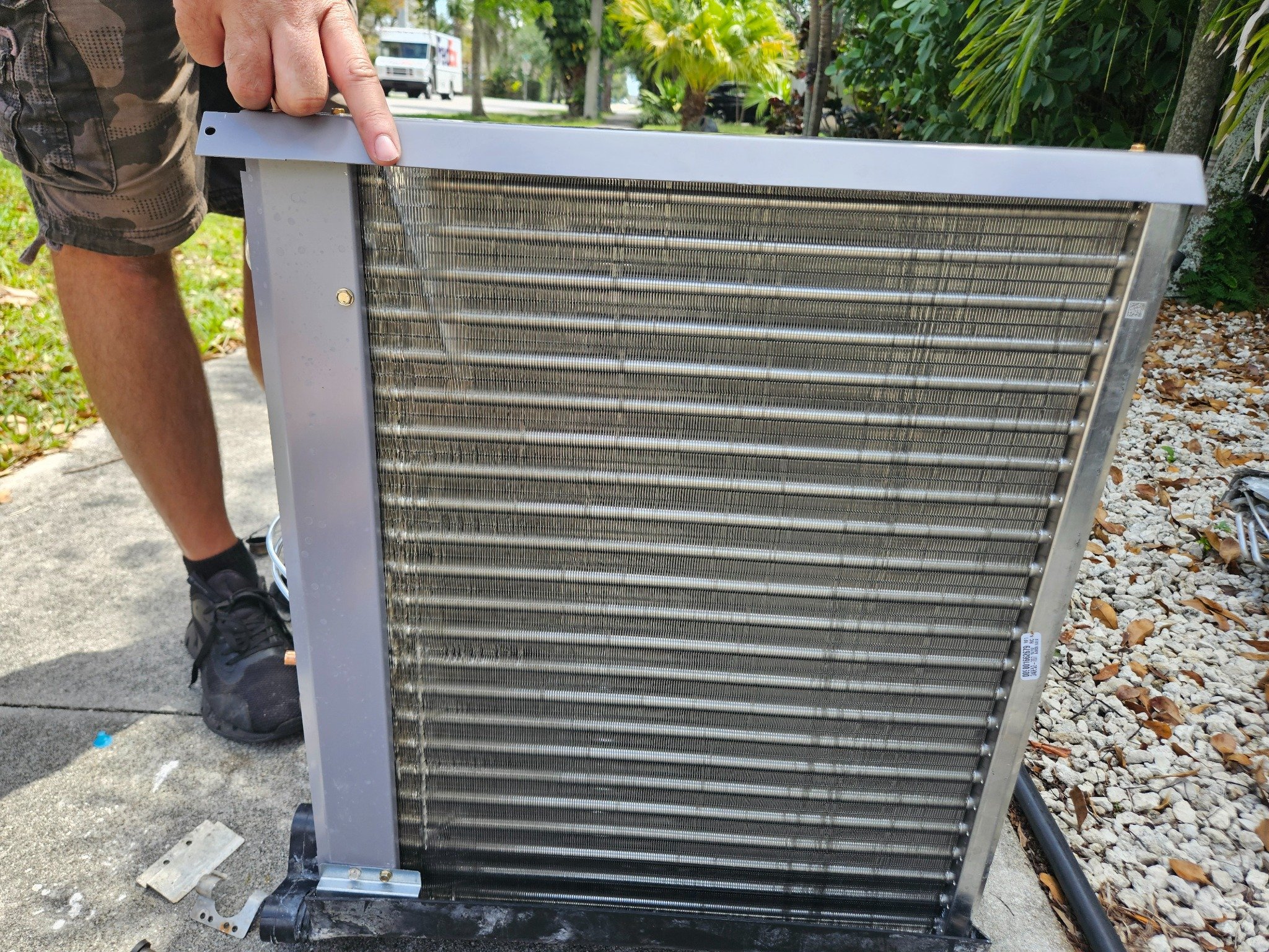 Replacement AC coil for the warranty repair in Fort Lauderdale, Florida.