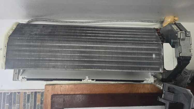 Mini-split evaporator coil after cleaning in Fort Lauderdale