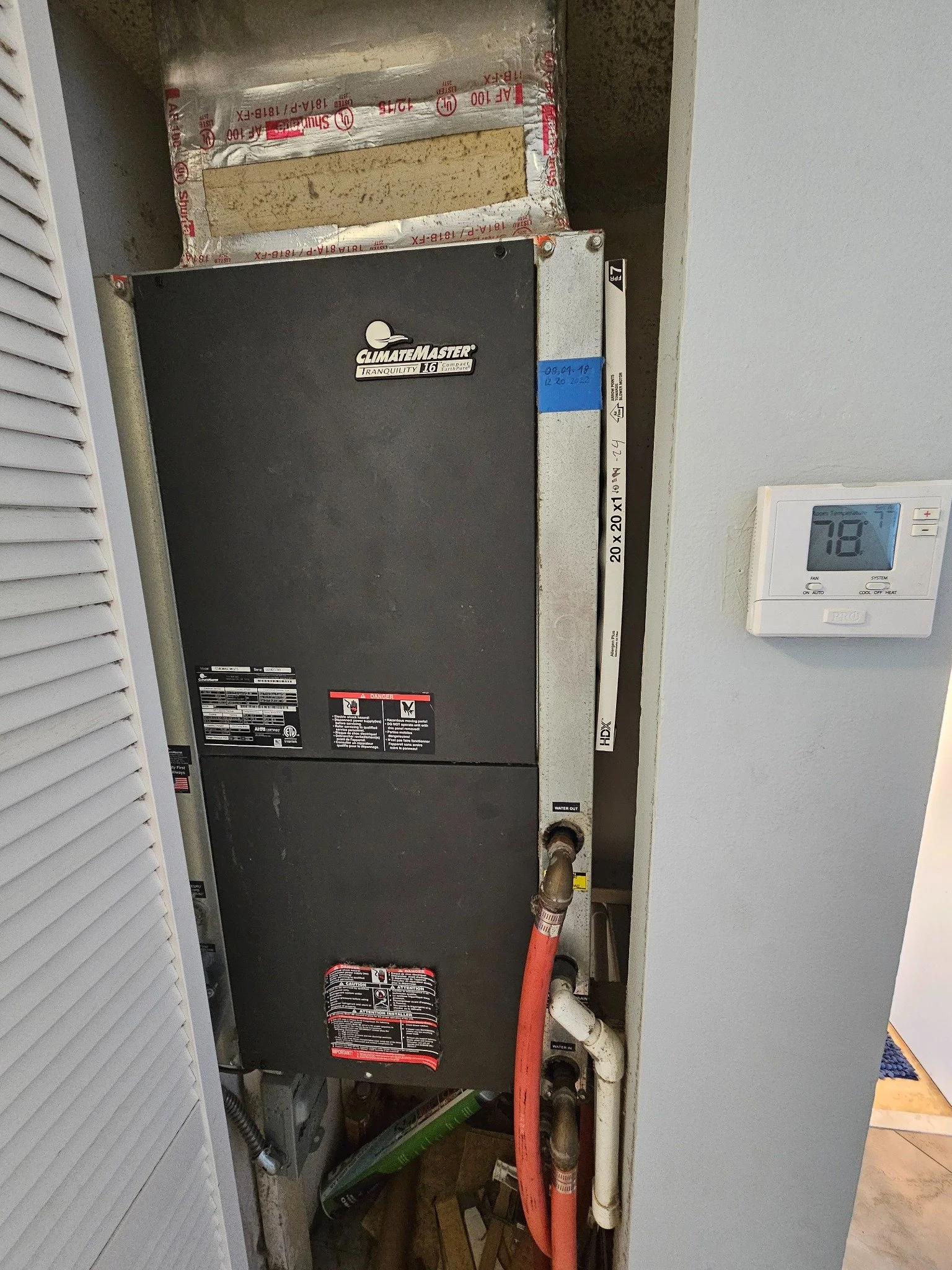 Geothermal AC unit serviced in North Miami, Florida.