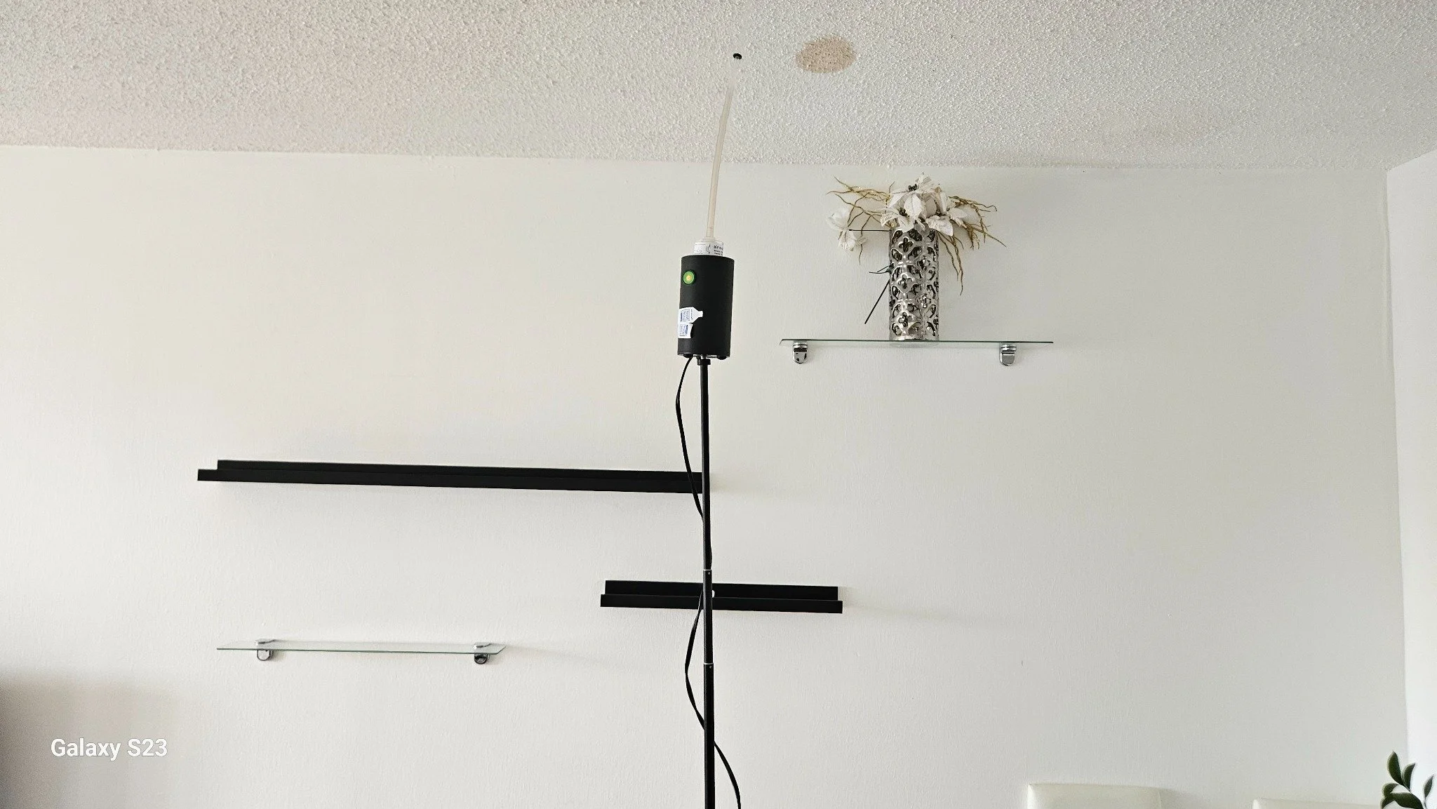 Air sampling setup used during the Hallandale Beach mold assessment.