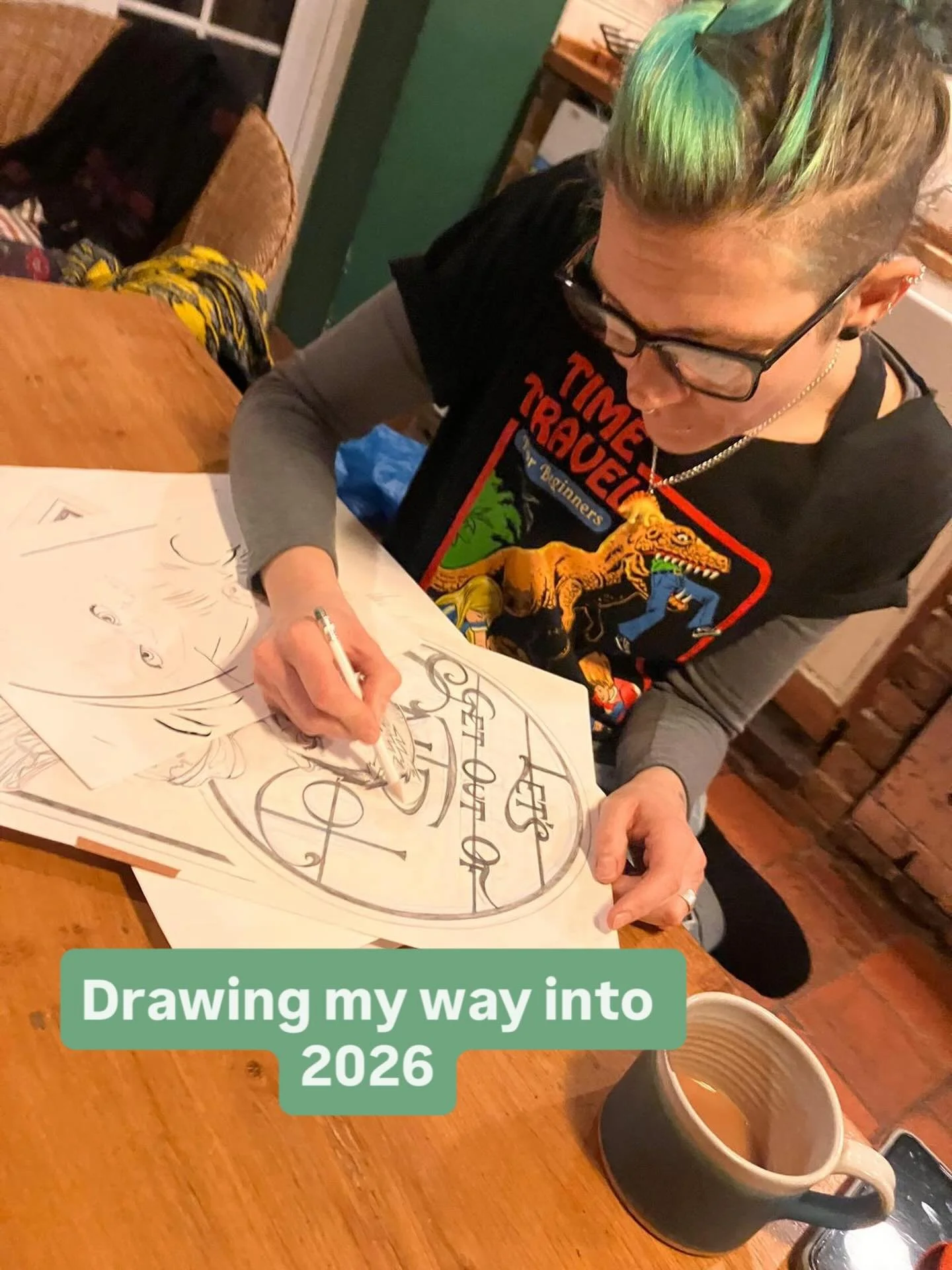 Happy New Year lovelies! I&rsquo;m slowly getting my brain around the idea of 2026. 

Been vaguely aware I haven&rsquo;t posted since Christmas so when my other half took this picture of me lost in fixing some typography on a drawing, It seemed like 