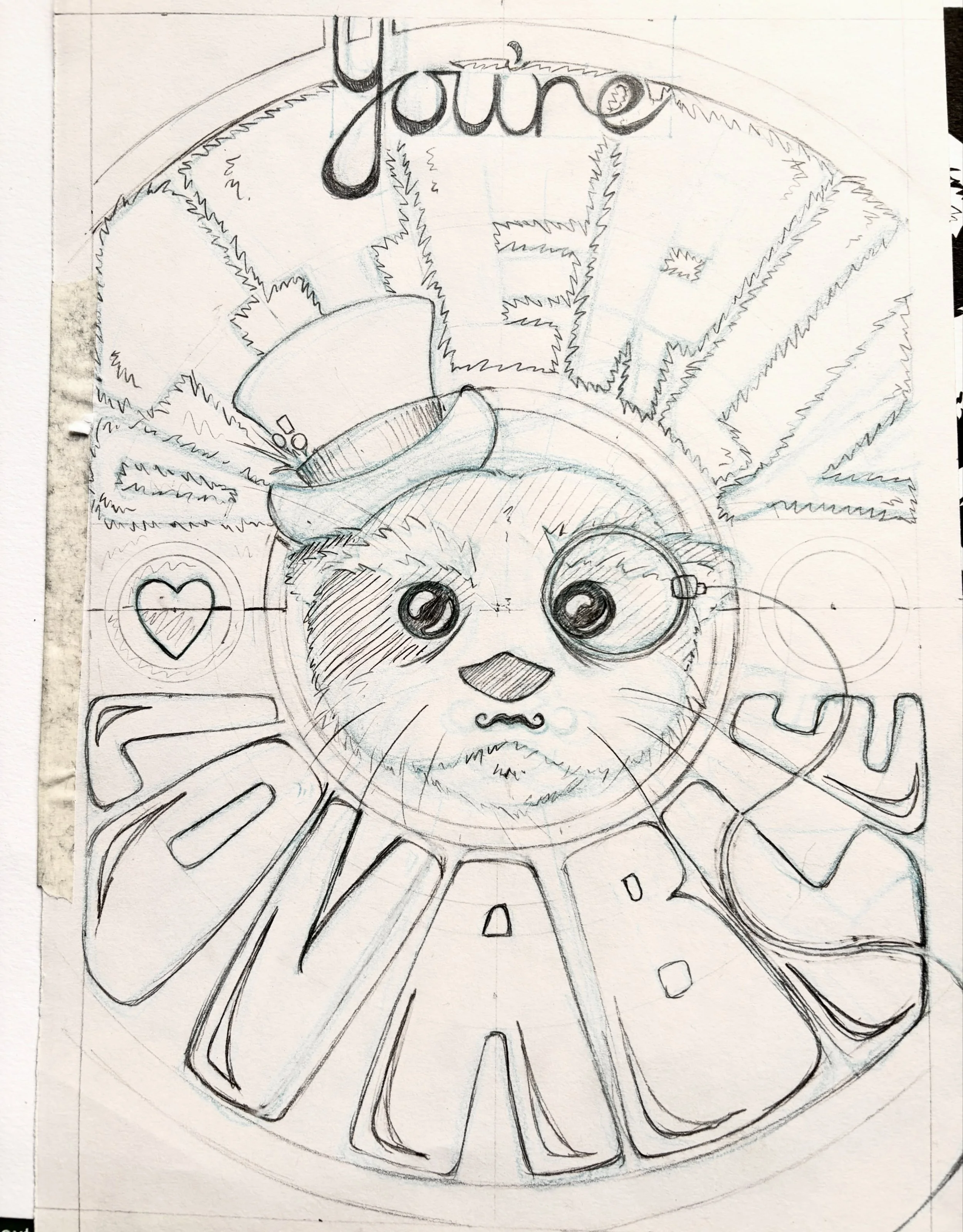 The pencils for the anniversary card I made last week ❤️ 

I really love the stage of making circular poster-style art that is all rulers, compasses, protractors and calculators&hellip; I normally get something wrong, but that&rsquo;s the joy of huma