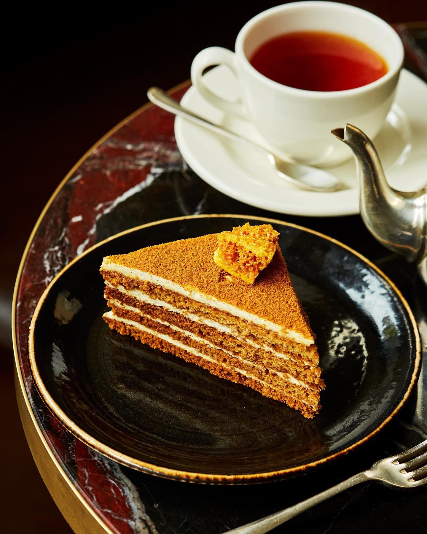 Honey Cake &amp; a Cup of Tea (English Breakfast from @goodandpropertea if you were wondering). Elevenses sorted. 

📸 @matthewhague
