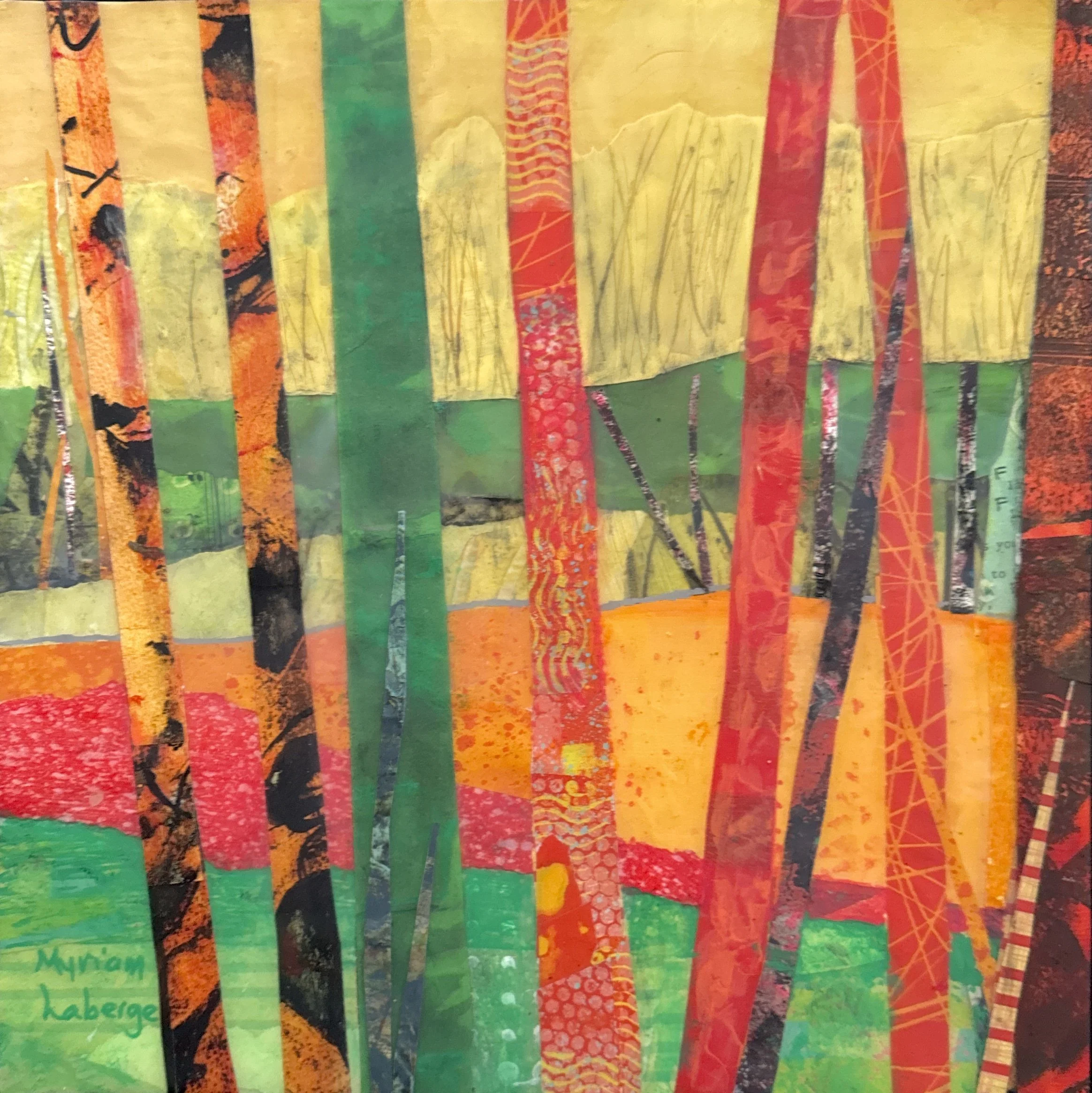 Wild Company (Mixed Media - $390 - 12” x 12”) - Myriam Laberge