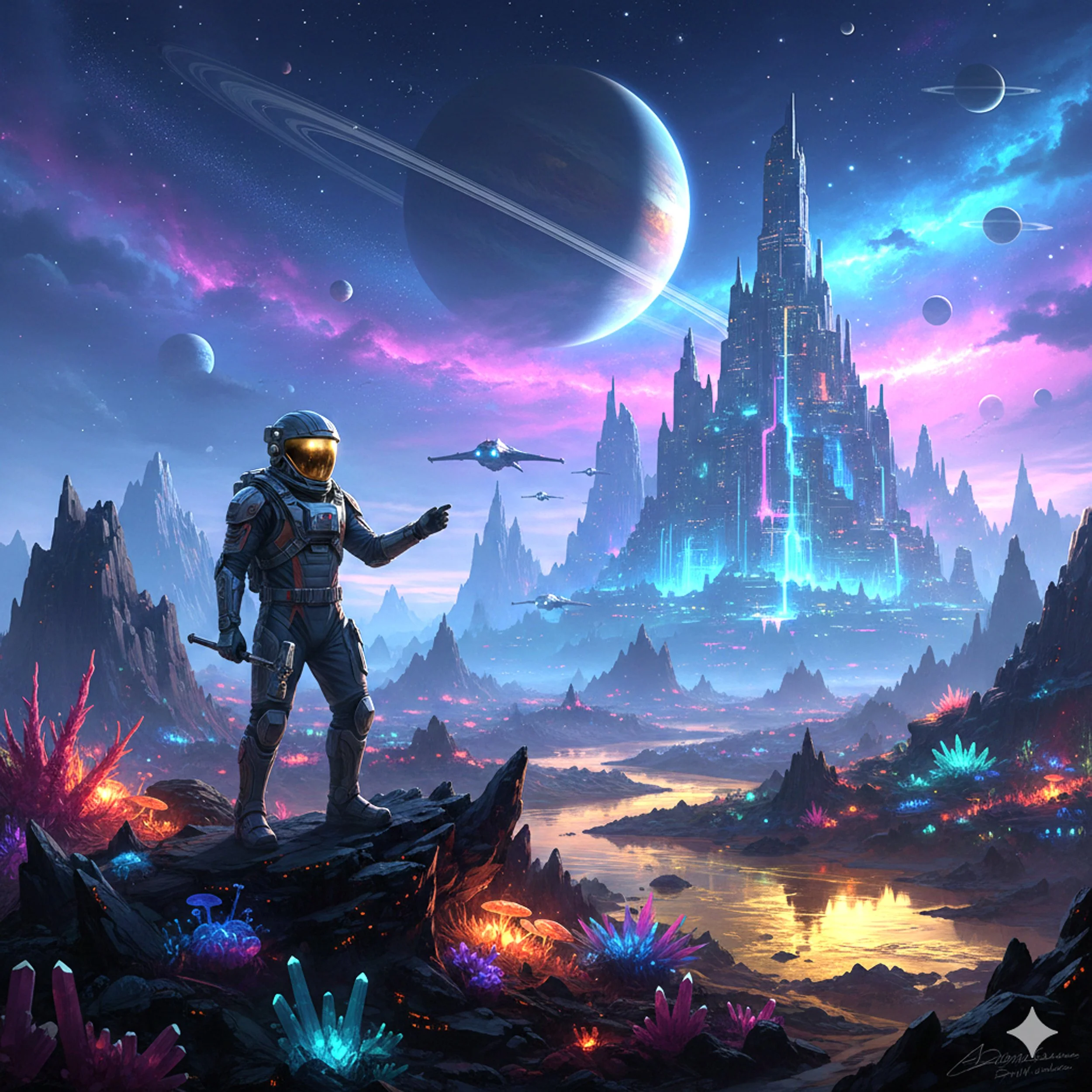 Arriving to Planet X (Digital Art - 12" x 12" - $500 USD/Paper prints edition of 10 - USA) Raul Oyuela