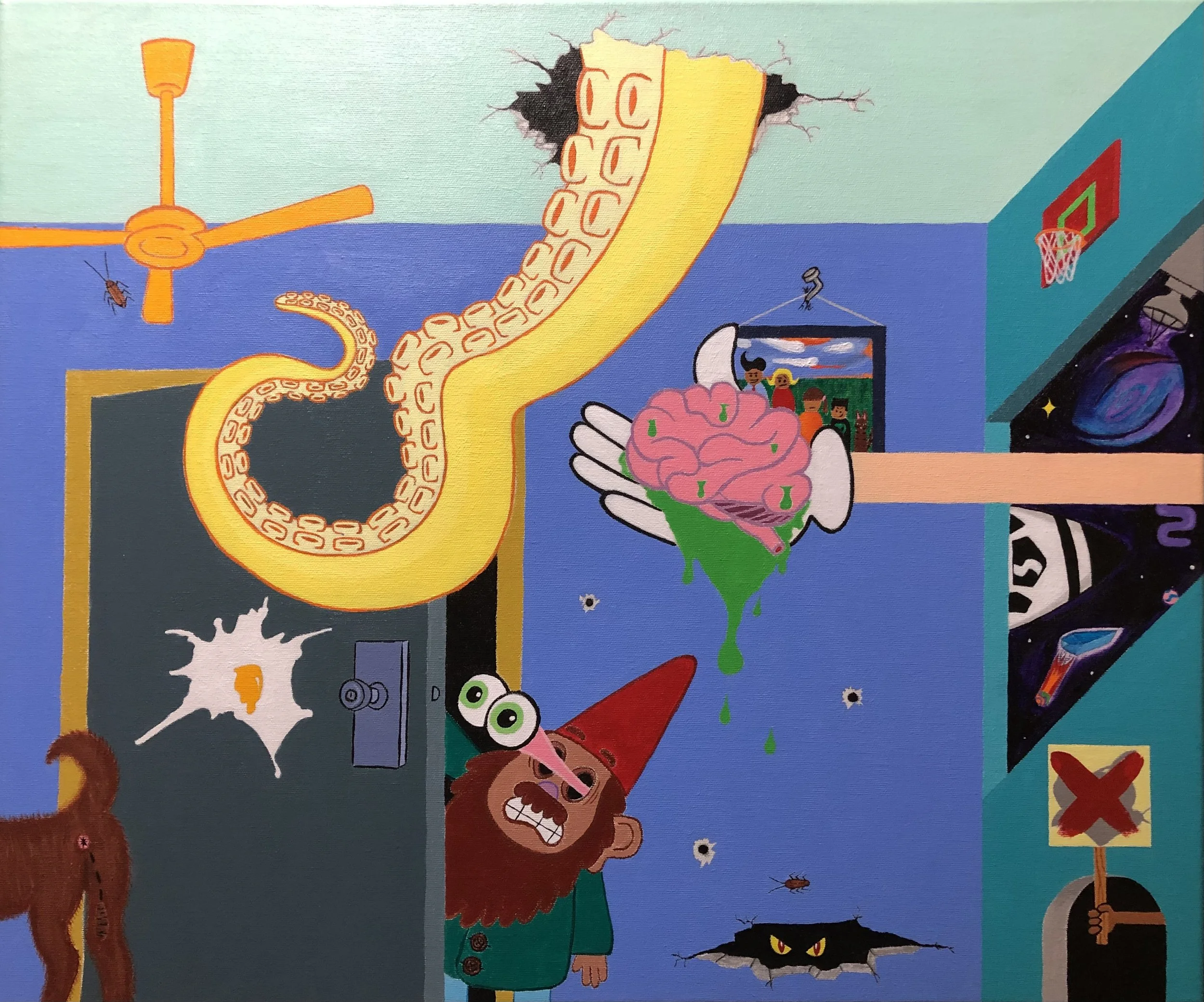 Quantum Room #1 (Painting - 20" x 24" - $250 USD - USA) DeVondre Woodard