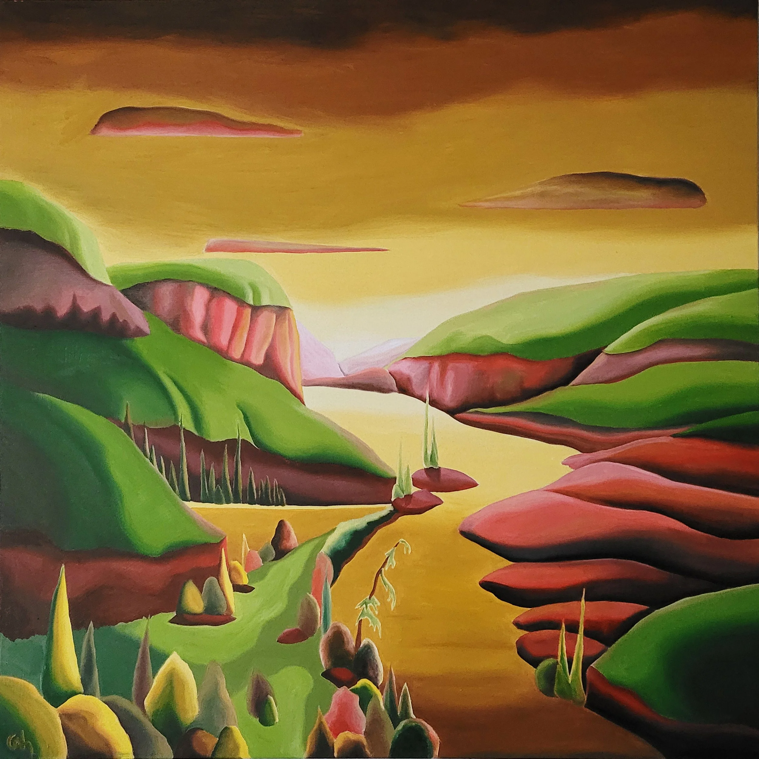 Algoma Amber (Painting - $1560 - 36" x 36" x 1.5") - Cheryl-Ann Hills