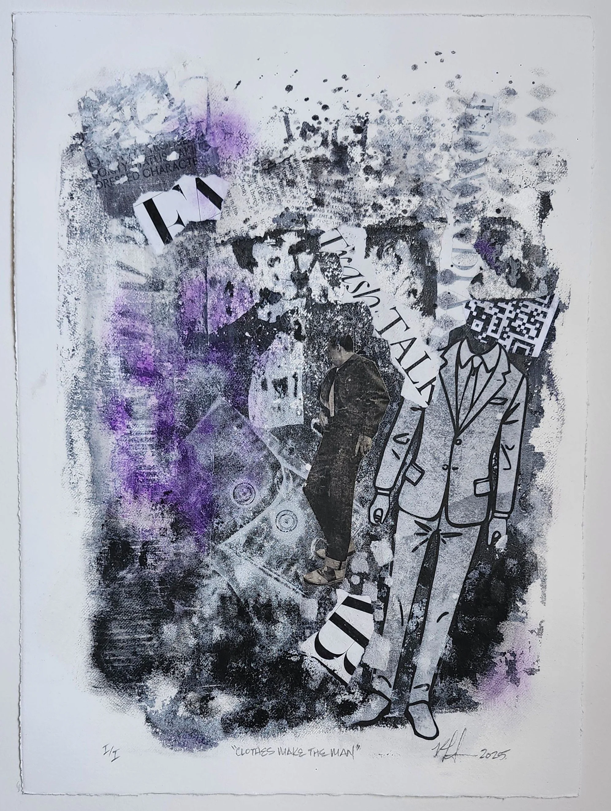 Clothes Make the Man (Mixed Media - 15" x 11" - $300 CAD - Canada) - Patti Lefebvre