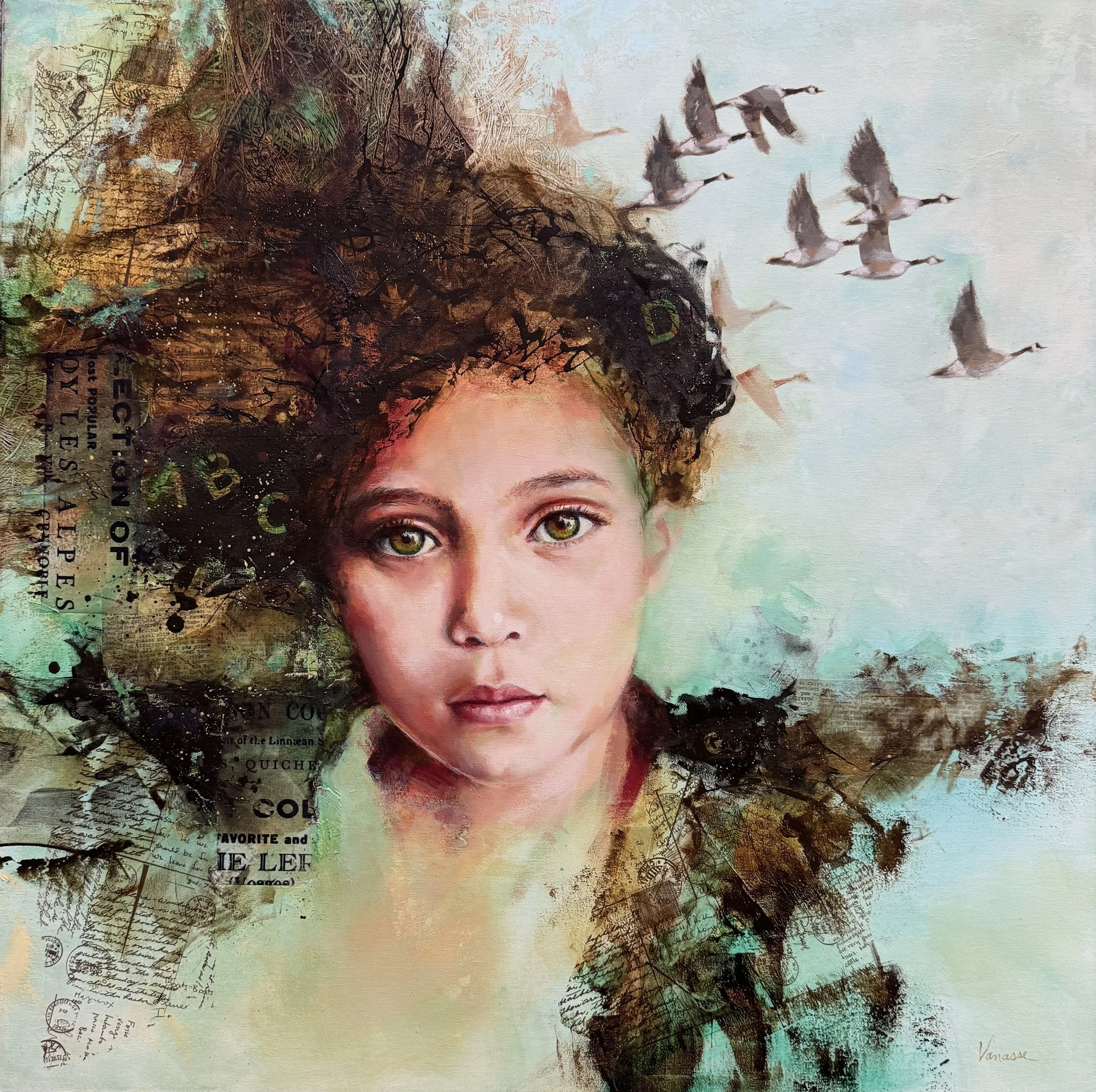 Memories creator (Painting - $800 - 30 x 30 x 1.5) - Julie Vanasse