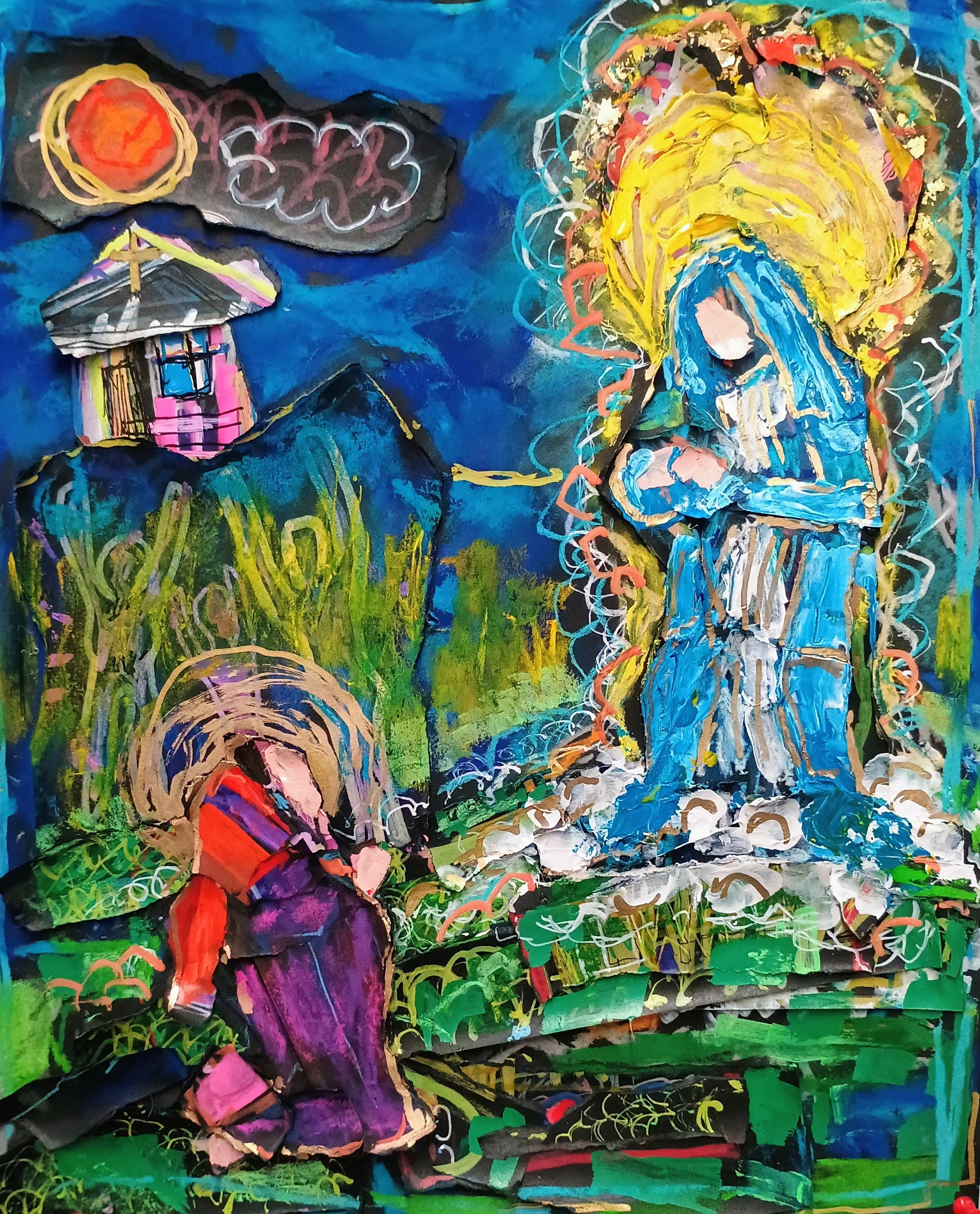 The Song of Bernadette (Mixed Media - 16 x 20 inches - $325 USD - USA) Kurt Fondriest