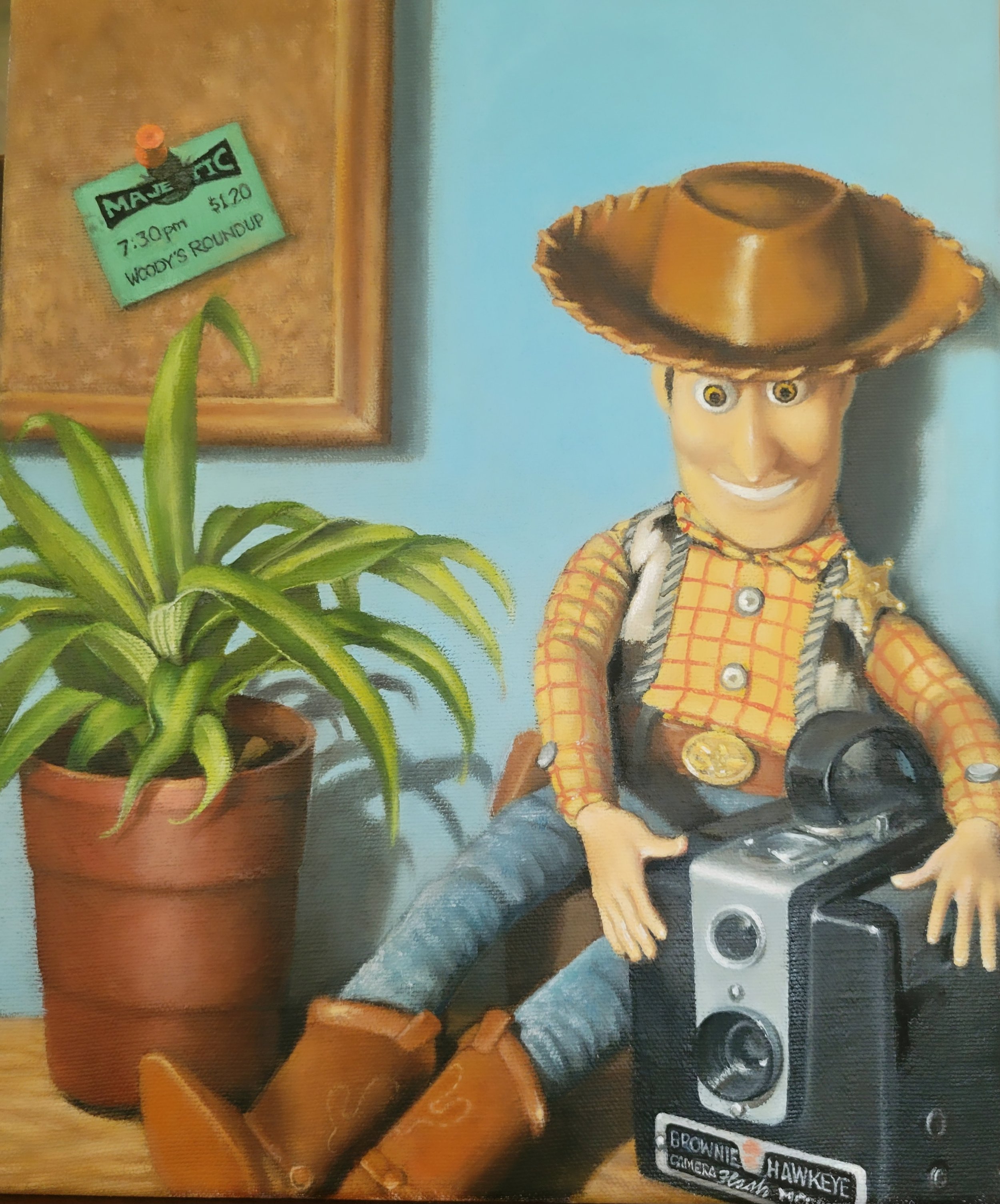 Old Times and Fun (Painting/Paintings are framed - 9.5 x 11.5 - $800 CAD - Canada) Kathy Halliday