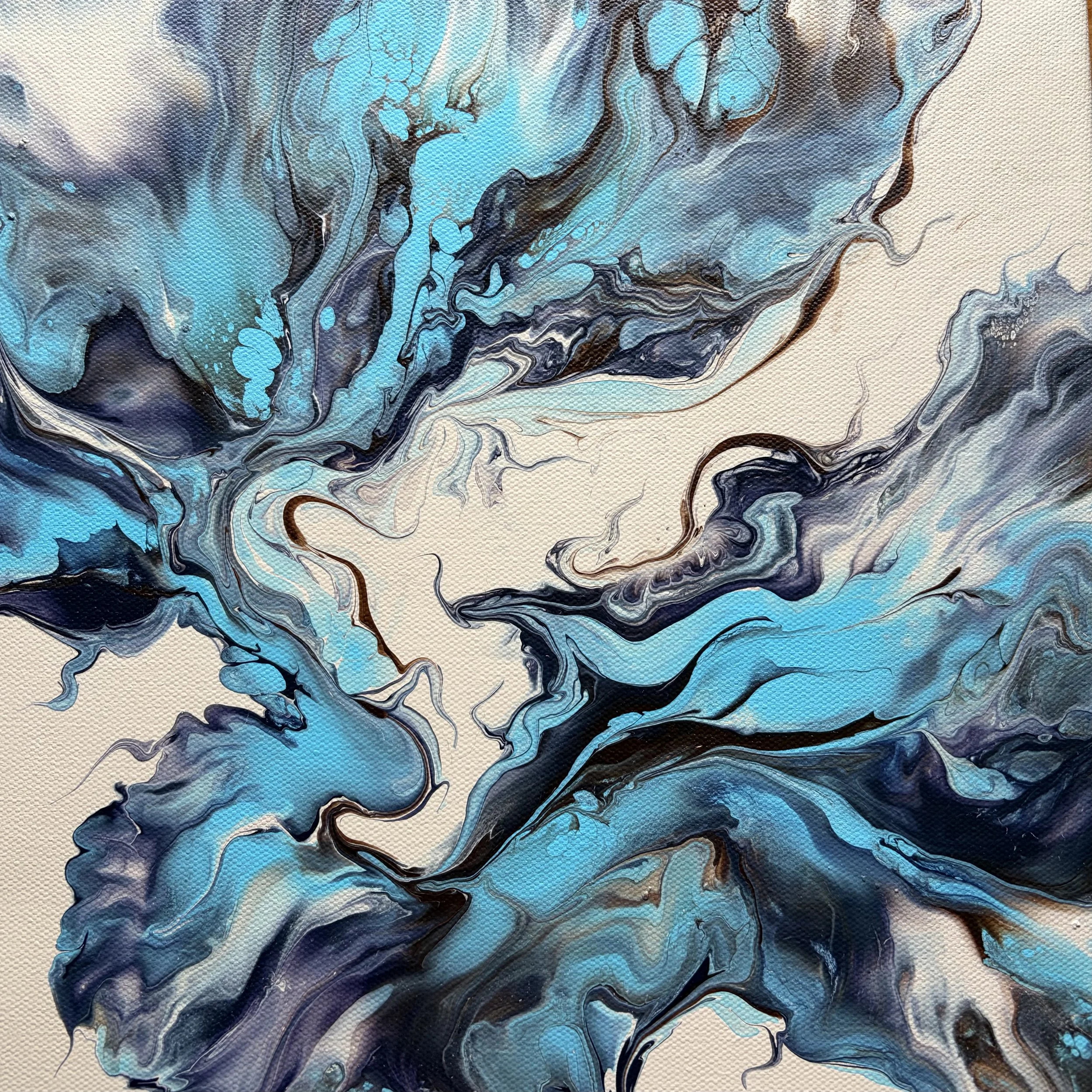 Twisting Currents (Painting - $150 - 12 x 12 x 1.5 in) - Cat Greenhalgh