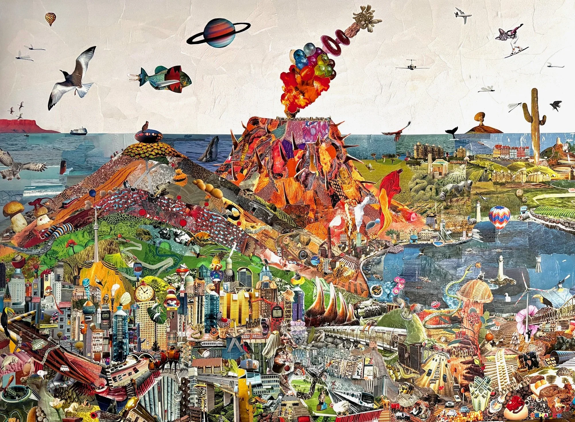 Volcano Eruption (Mixed Media - 78,74 x 59,05 x 1,18 inch - Austria) Christian Schauer