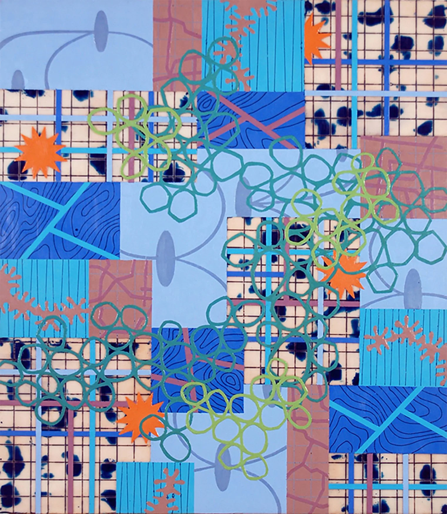 Blast (Unique Medium/encaustic on wood panels - 27" x 31" - $3500 USD - USA) Tim McCourt