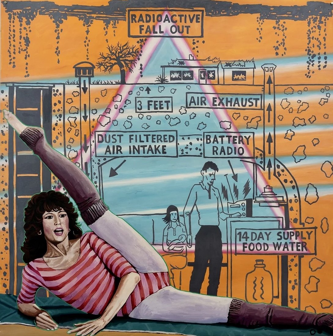 Cold War Workout (Oil paint on YUPO, tear resistant tree free paper - 5' X 5' X .10 - $7,500 USD - USA) Katy Kidd