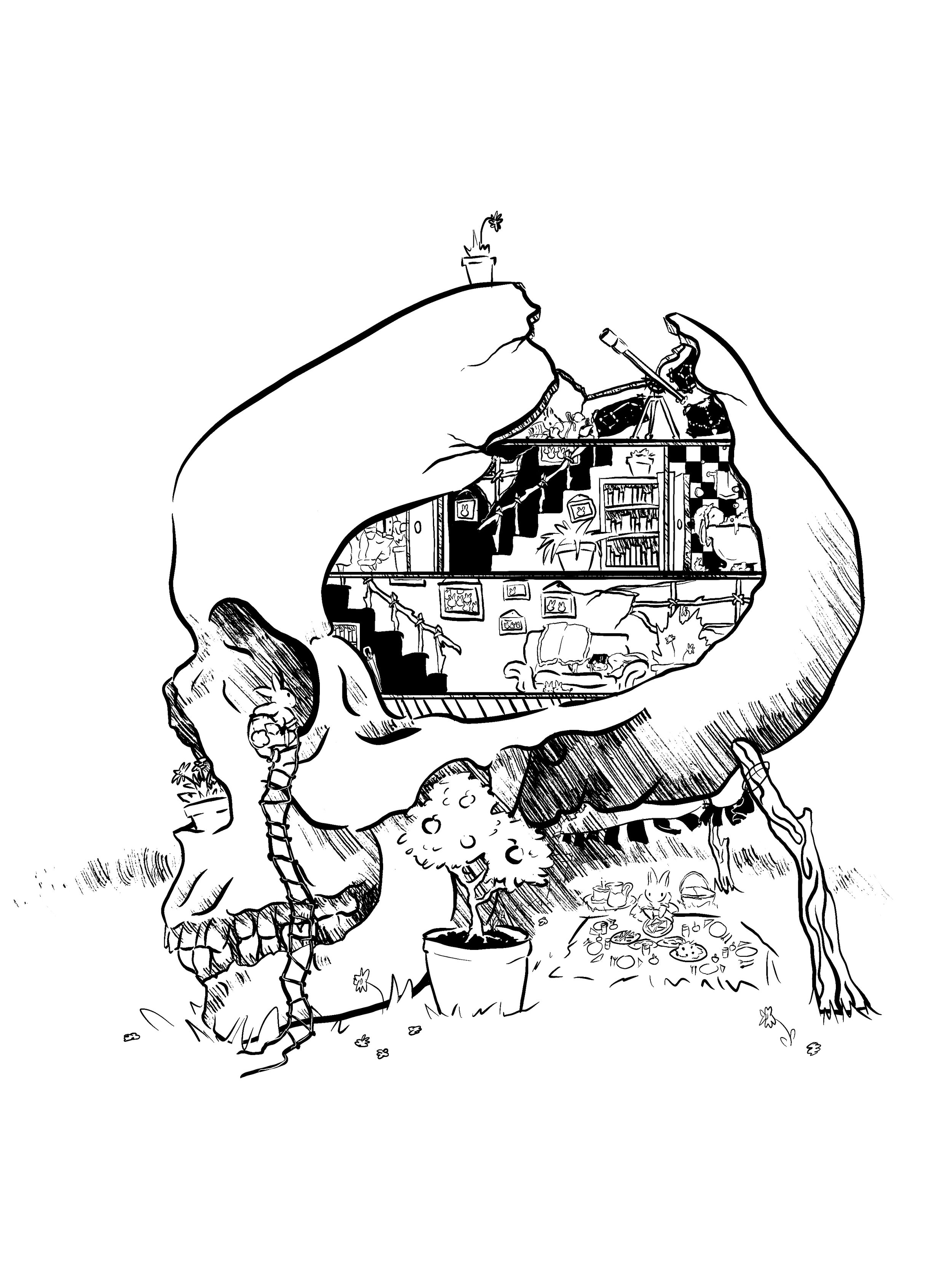 Home Is Where the Head Is (Illustration - 8" x 11" - $65 USD / prints can be changed to any size listed on artist website - USA) Castien Dowling