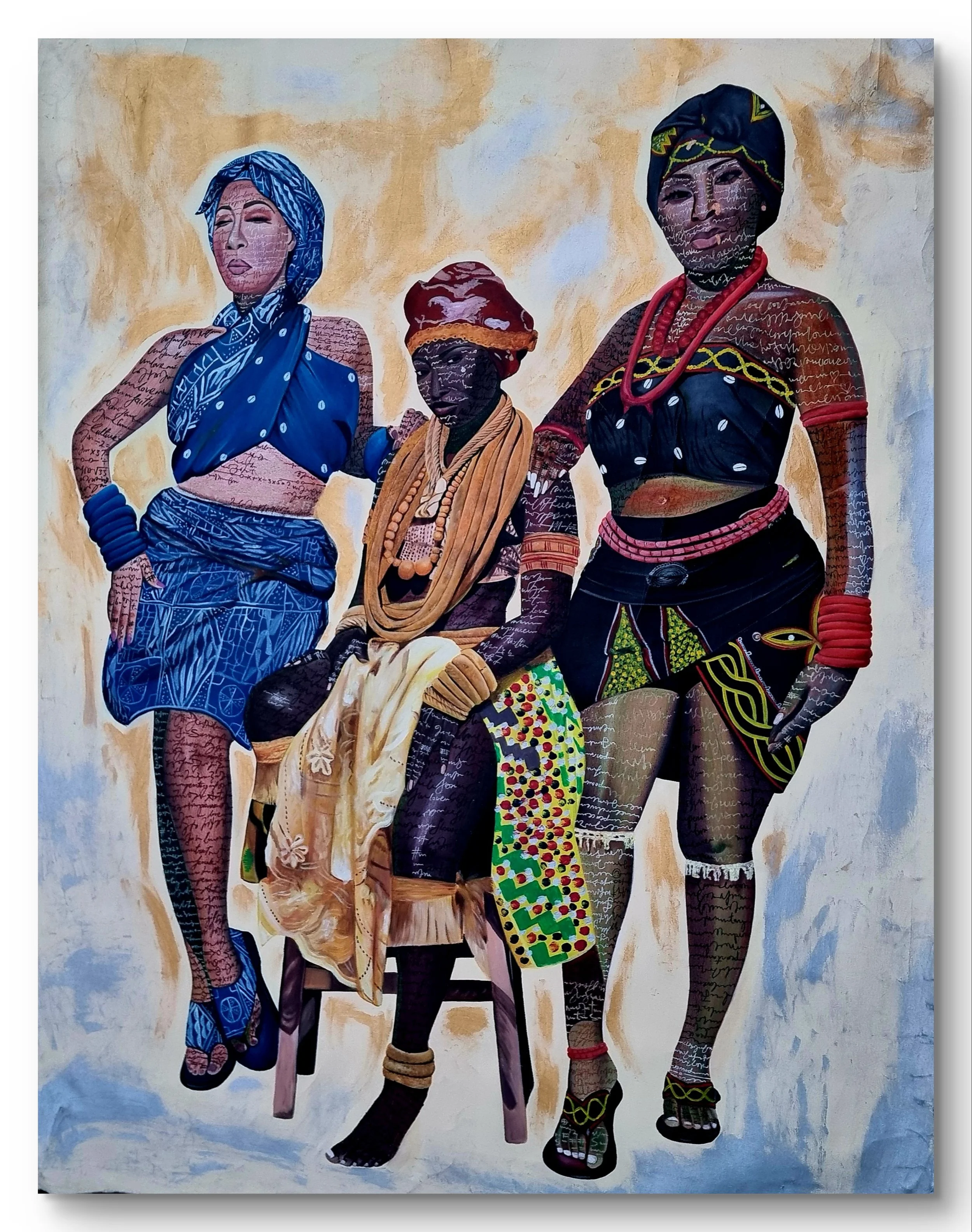 TRIBAL HERITAGE (Painting - 210cm x 160cm x 2cm - £3550 - UK) Penn Tang Tamungang