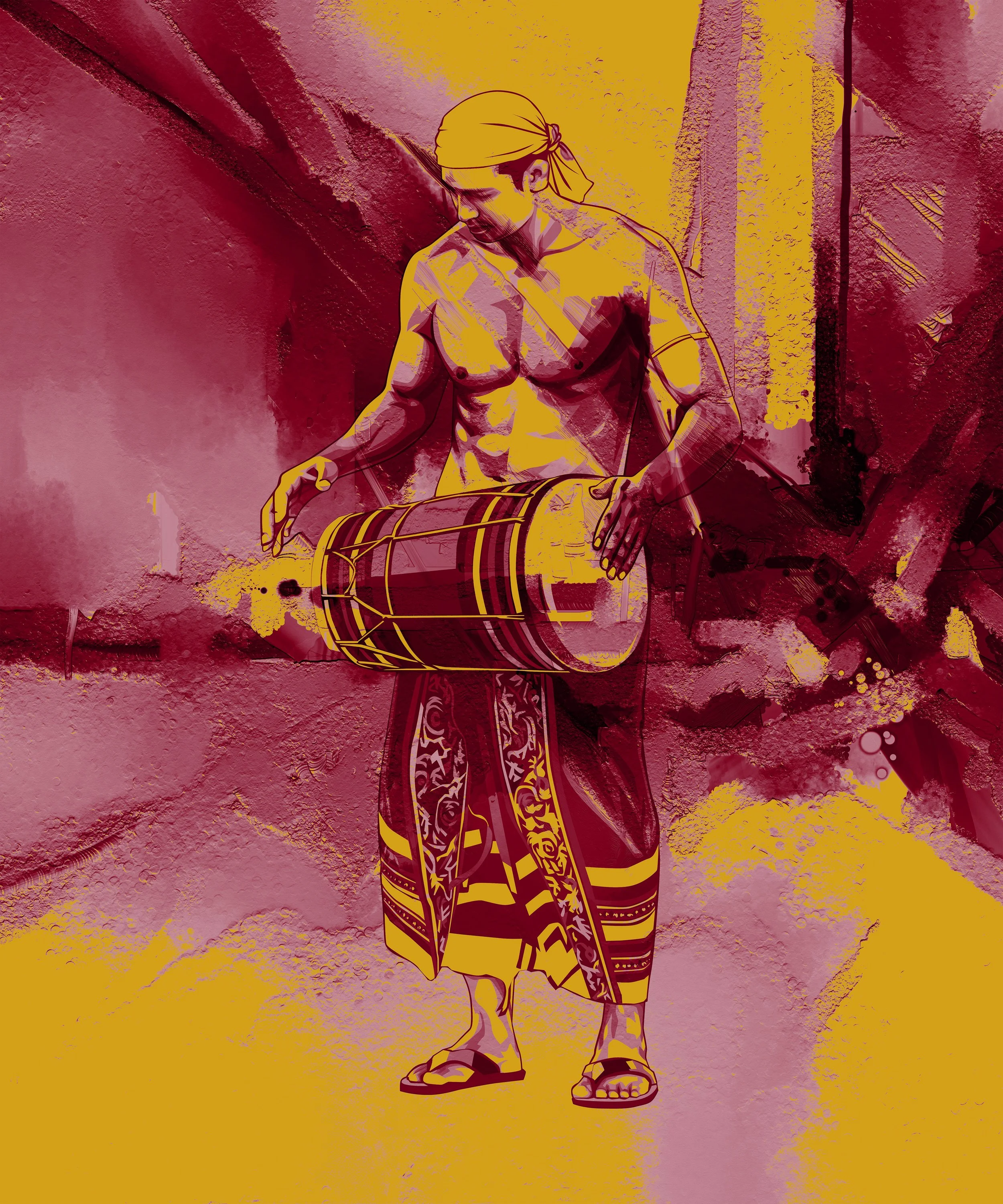 Whispers from the Red Djinn (Digital Art - 72" x 48" x 0.1" - $8900 USD - Maldives) Abdulla Yasir