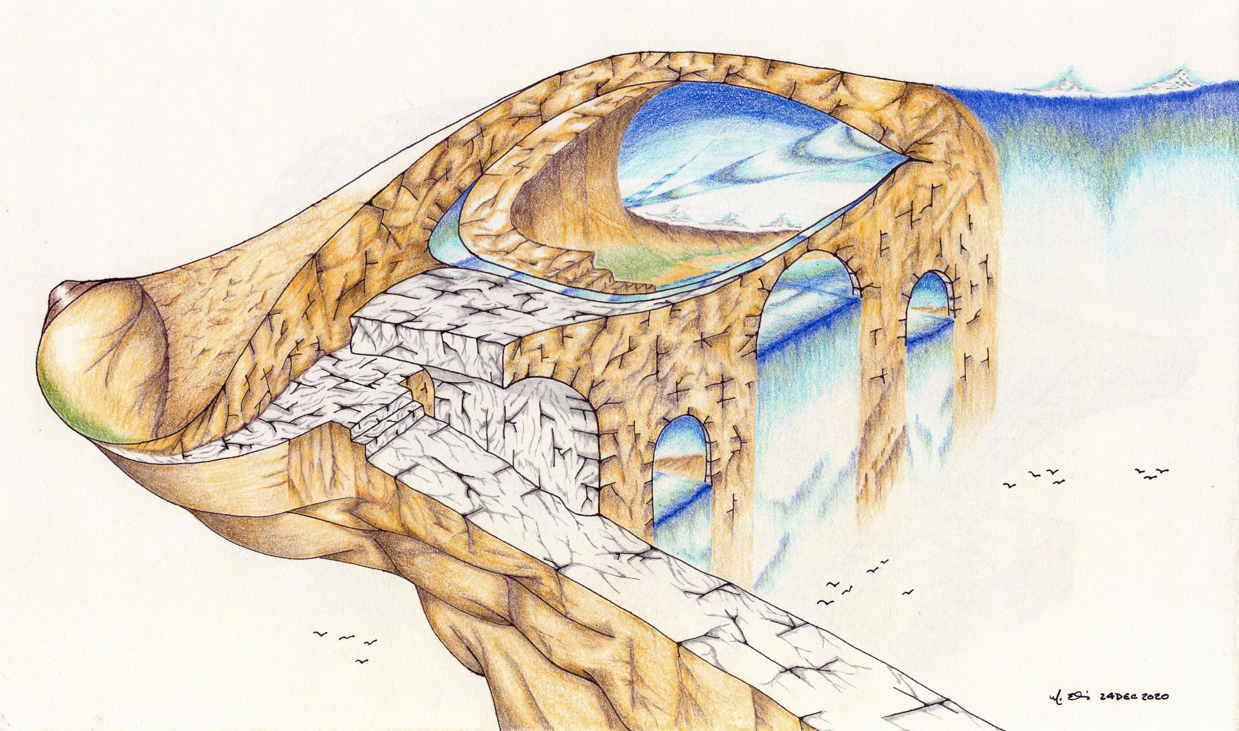 Fantasy 11 (Mixed Media - 11" x 14" - $500 USD - USA) - Norm Ellis