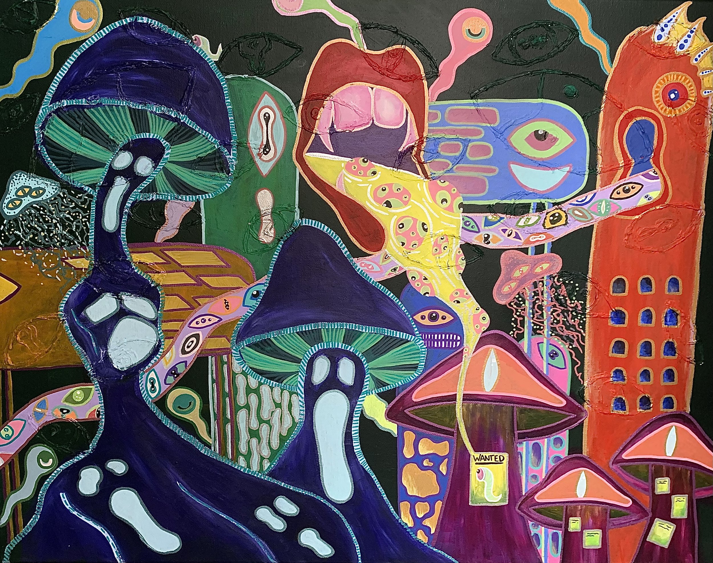 Life in the Outer City (Painting - 22in x 28in x .5in - $250 USD - USA) Nevaeh Gates