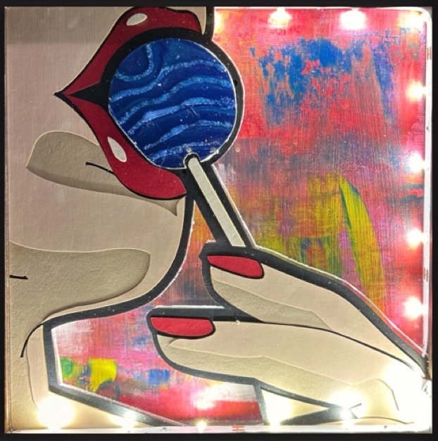 Licking the Cosmos (Mixed Media - 8" x 8" x 1.5" - $160 USD - USA) JD Hecht