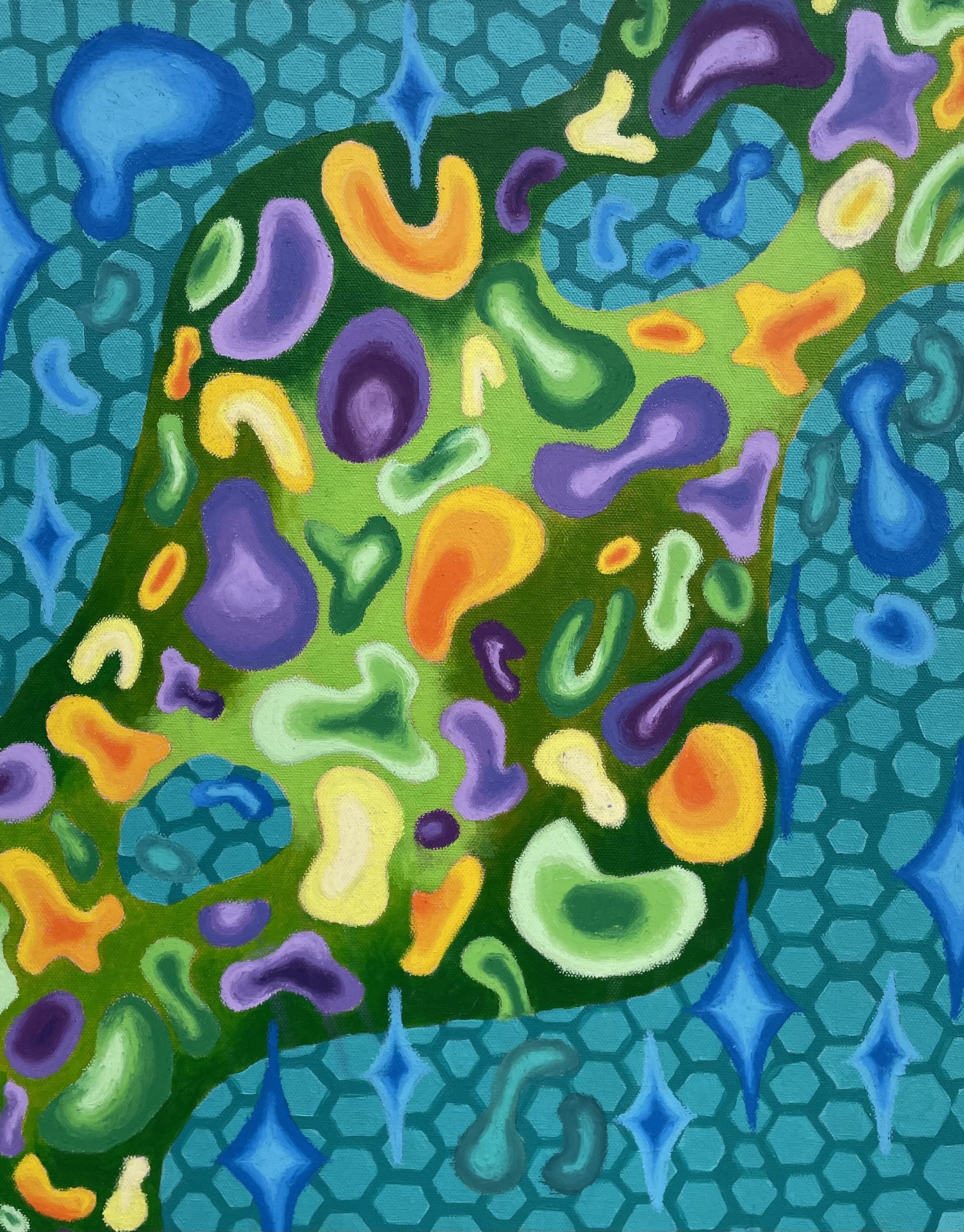 Cellular Nebula (Painting - 24” x 18 x 0.75” - $275 USD - USA) Rosa Rodriguez
